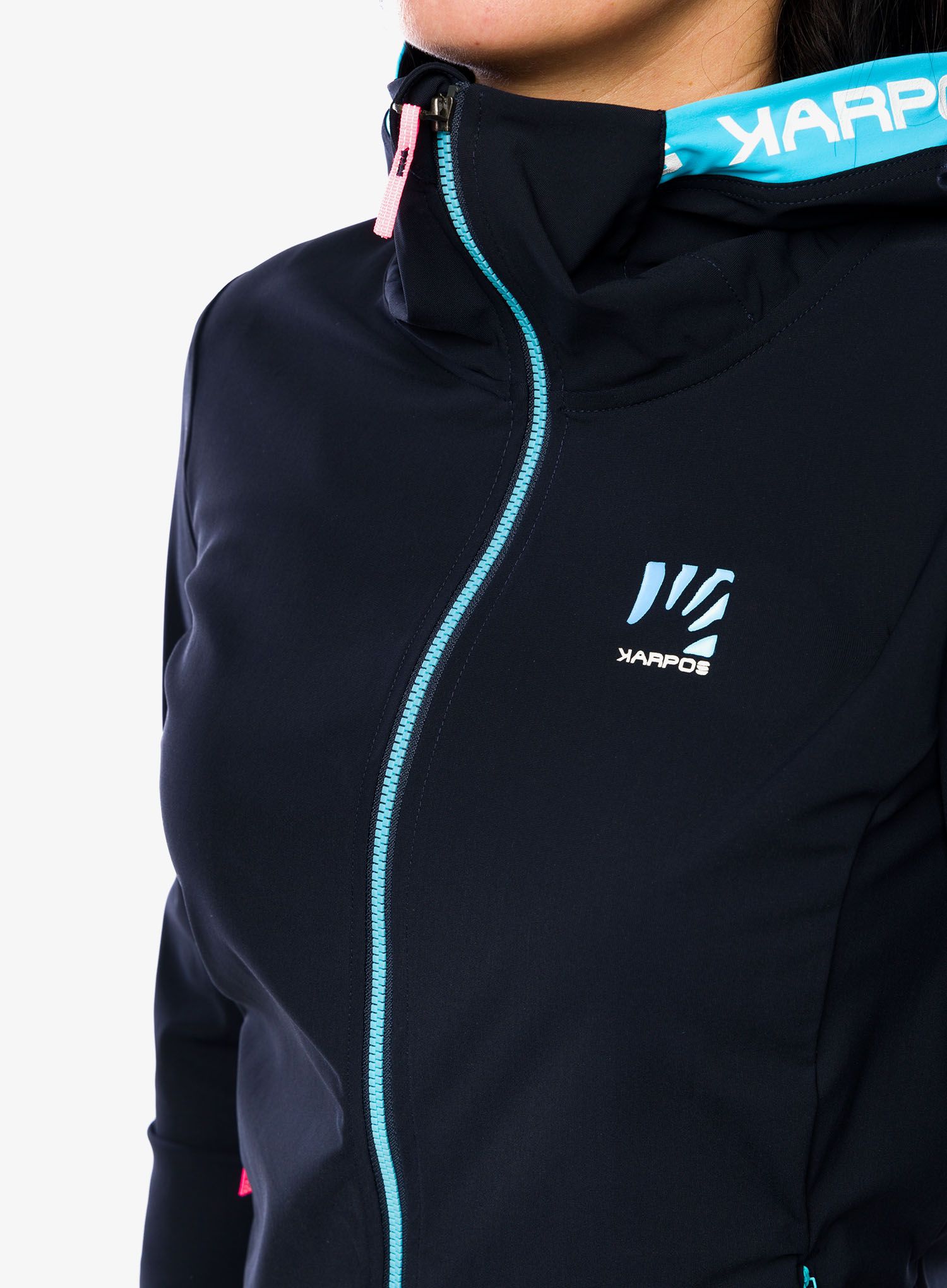 Дамски суичър с качулка Karpos Easyfrizz Full-Zip Hoodie - sky captain/blue atoll