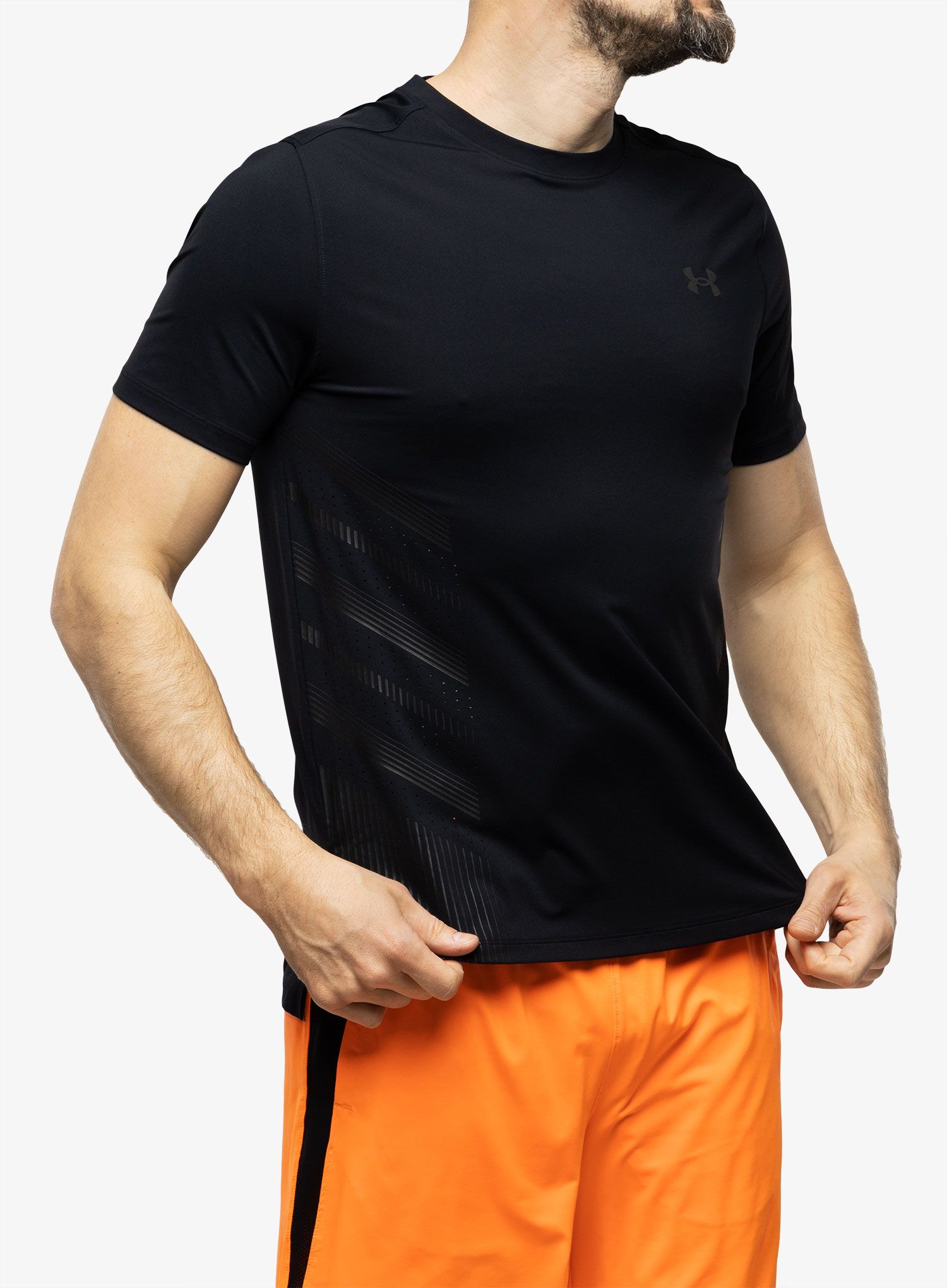 Тениска за бягане Under Armour Iso-Chill Laser Heat SS - black/black/reflective