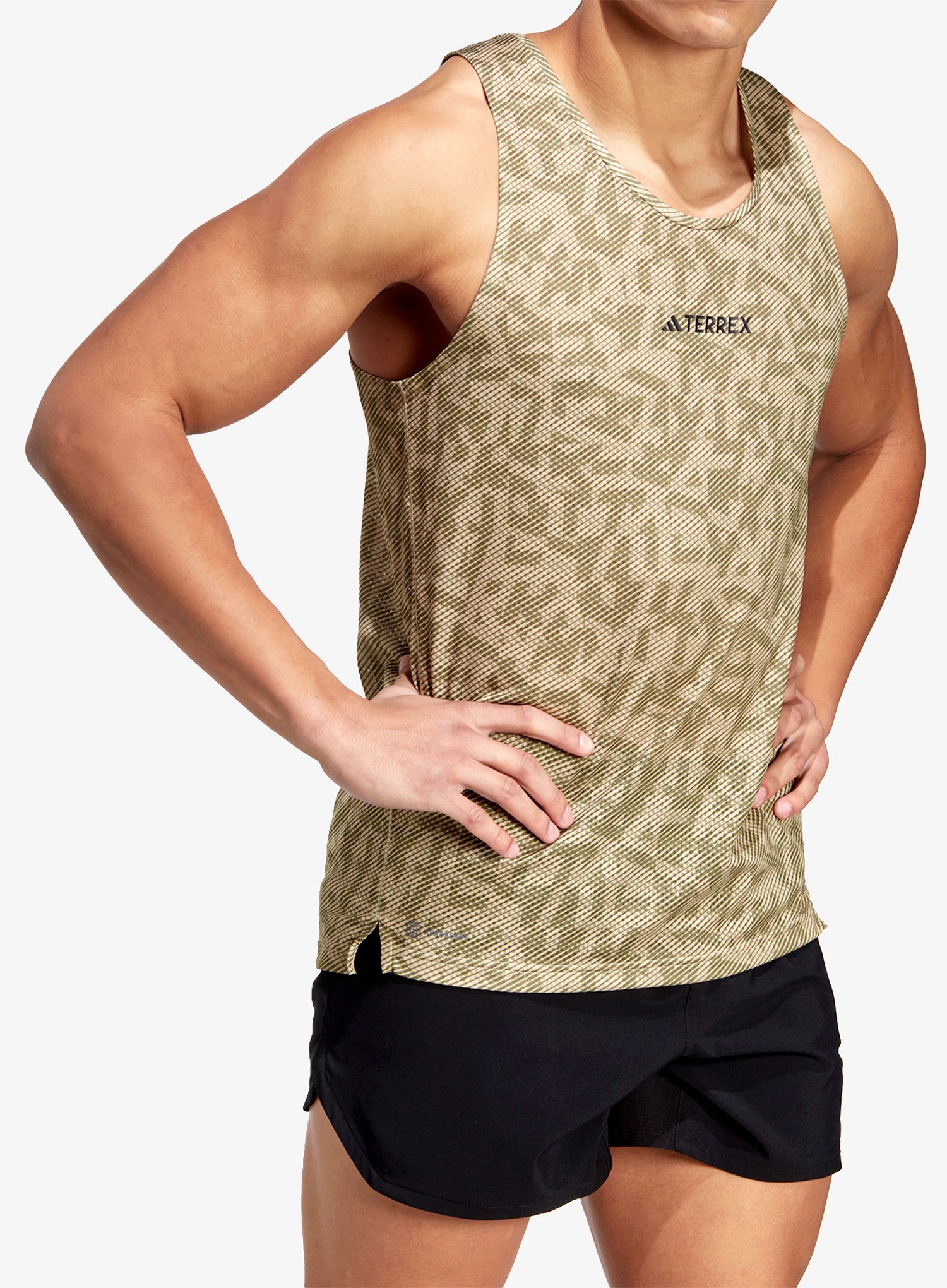 Тениска за бягане adidas TERREX Agravic Tank - savannh/focus olive