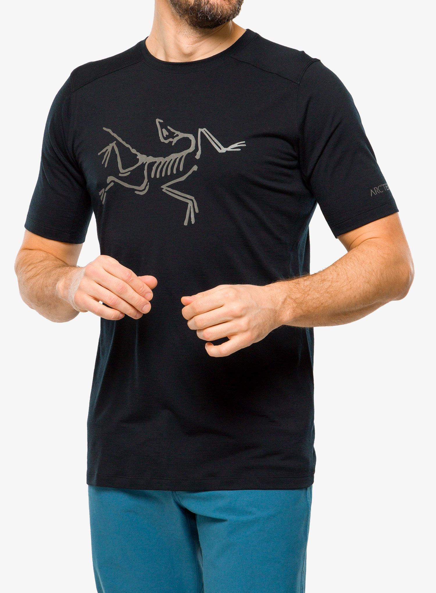 Тениска мерино Arcteryx Ionia Merino Wool Logo - black