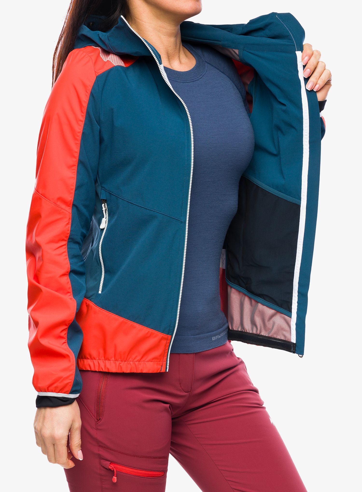 Дамско яке cофтшел La Sportiva Aequilibrium Softshell Jacket - storm blue/cherry tomato