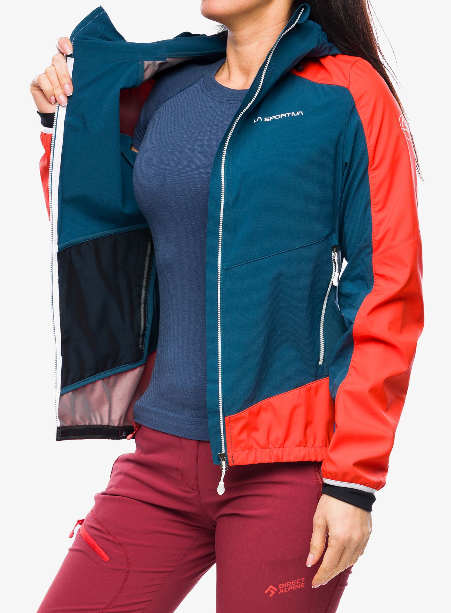 Дамско яке cофтшел La Sportiva Aequilibrium Softshell Jacket - storm blue/cherry tomato