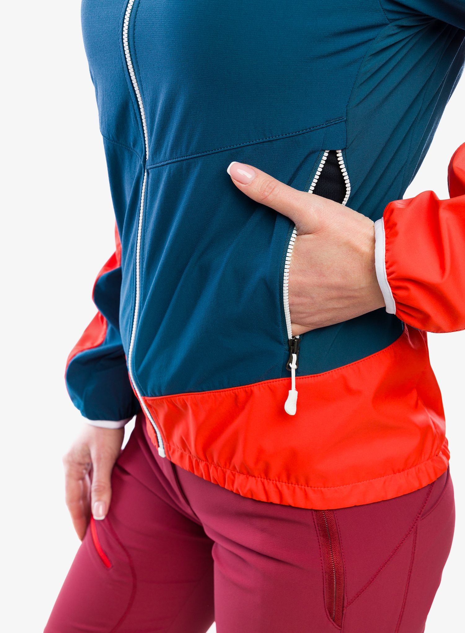 Дамско яке cофтшел La Sportiva Aequilibrium Softshell Jacket - storm blue/cherry tomato