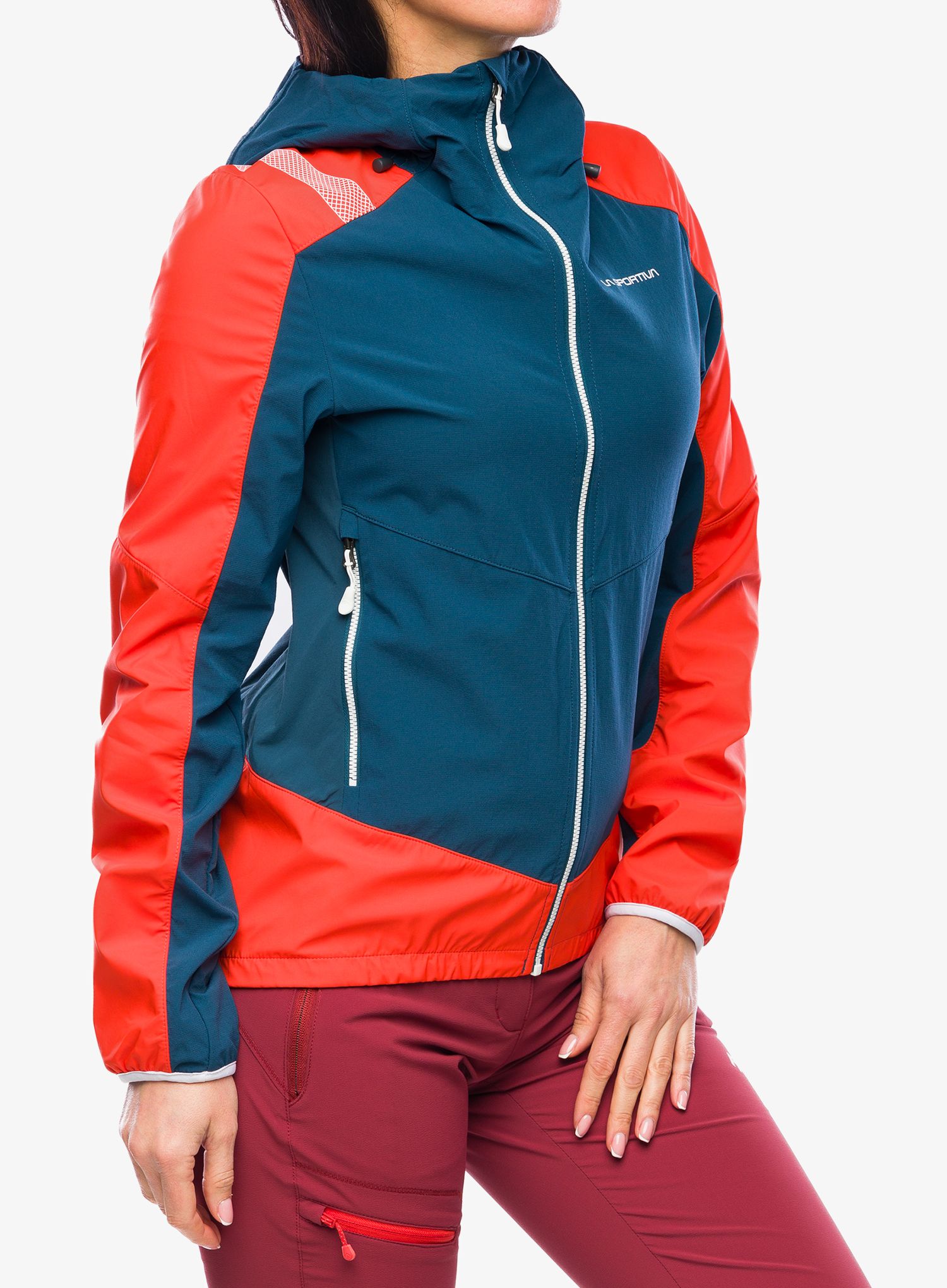Дамско яке cофтшел La Sportiva Aequilibrium Softshell Jacket - storm blue/cherry tomato