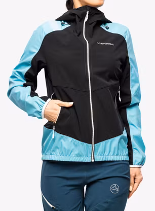 Дамски cофтшел La Sportiva Aequilibrium Softshell Jacket - black/malibu blue