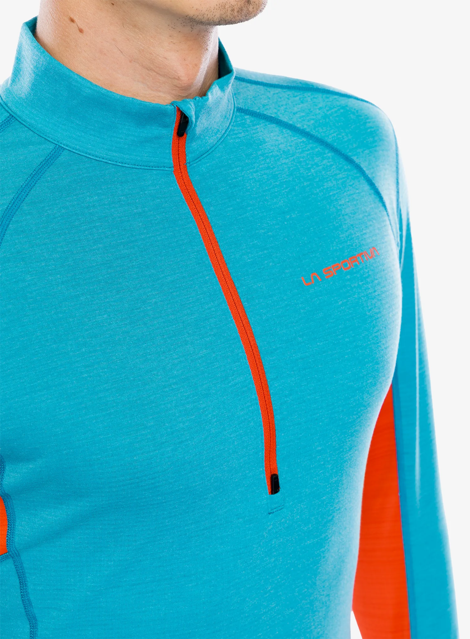 Суичър с цип 1/2 La Sportiva Swift Long Sleeve - tropic blue/cherry tomato