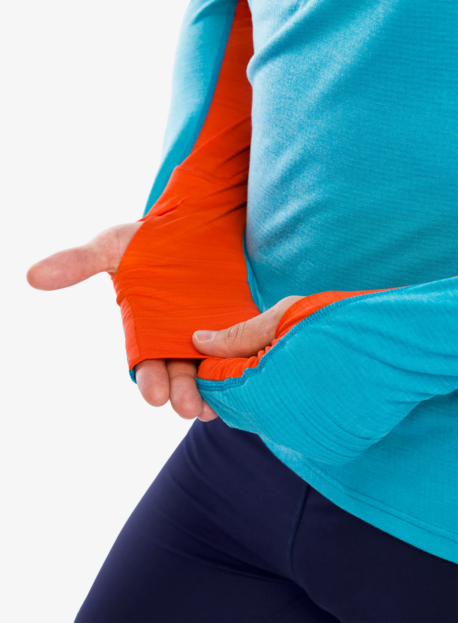 Суичър с цип 1/2 La Sportiva Swift Long Sleeve - tropic blue/cherry tomato