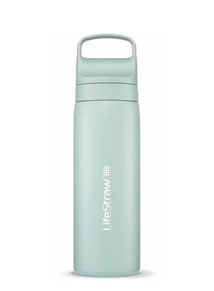 Бутилка с филтър Lifestraw Go 2.0 Stainless Steel Water Filter Bottle 18 oz (532 ml) - seafoam