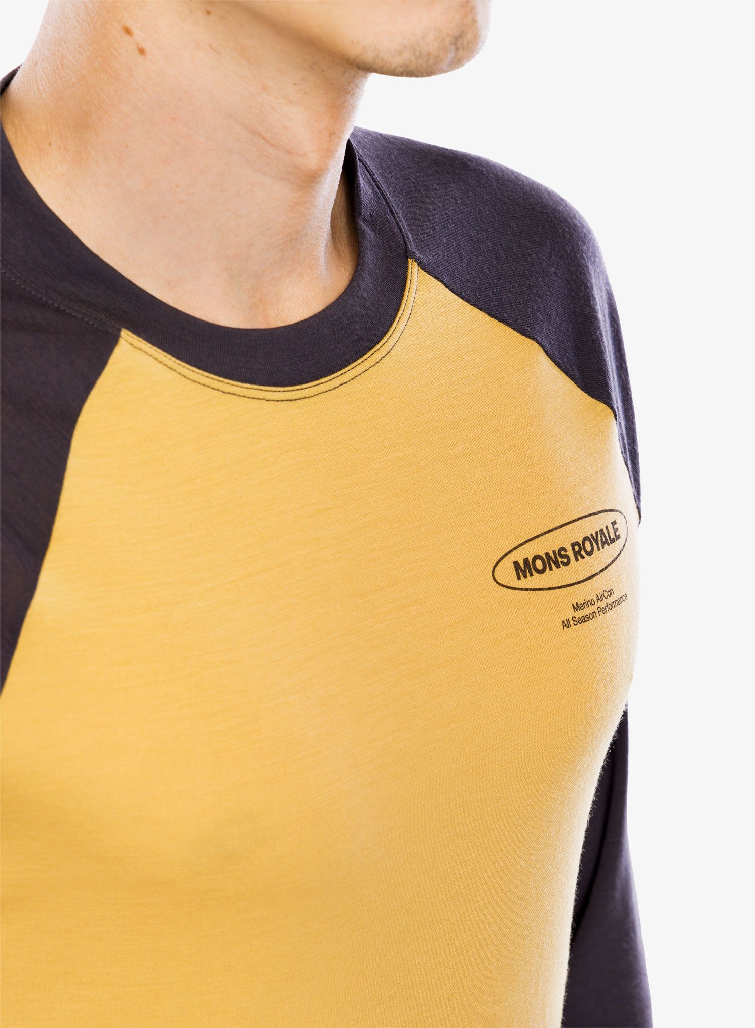 Блуза с дълъг ръкав Mons Royale Icon Raglan - shale/honey