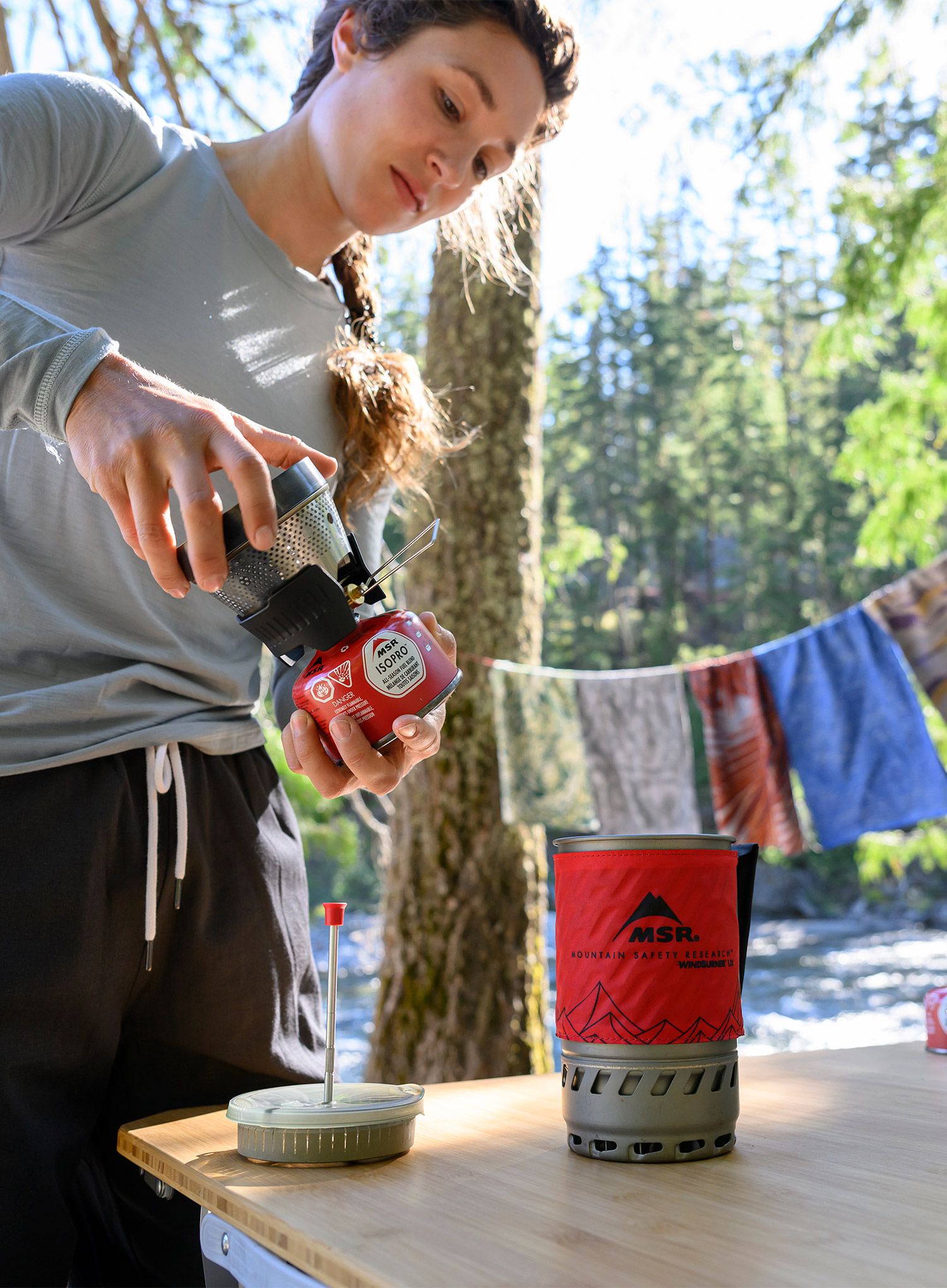 Туристически газов котлон MSR WindBurner Personal Stove System 1.0L - red