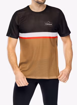 Тениска за бягане Maloja Mayo 1/2 - deep black multi