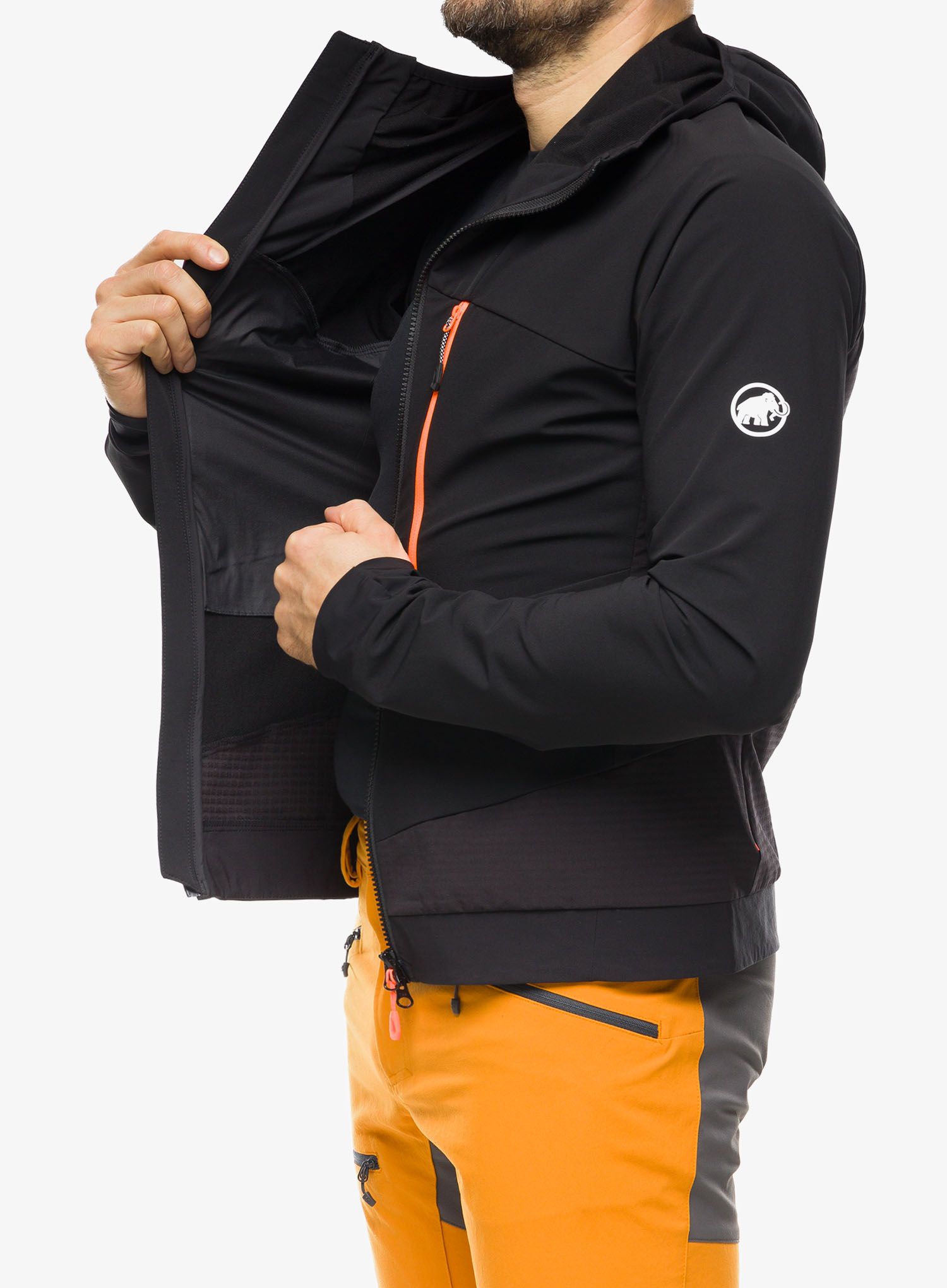 Яке cофтшел Mammut Aenergy SO Hybrid Hooded Jacket - black/vibrant orange