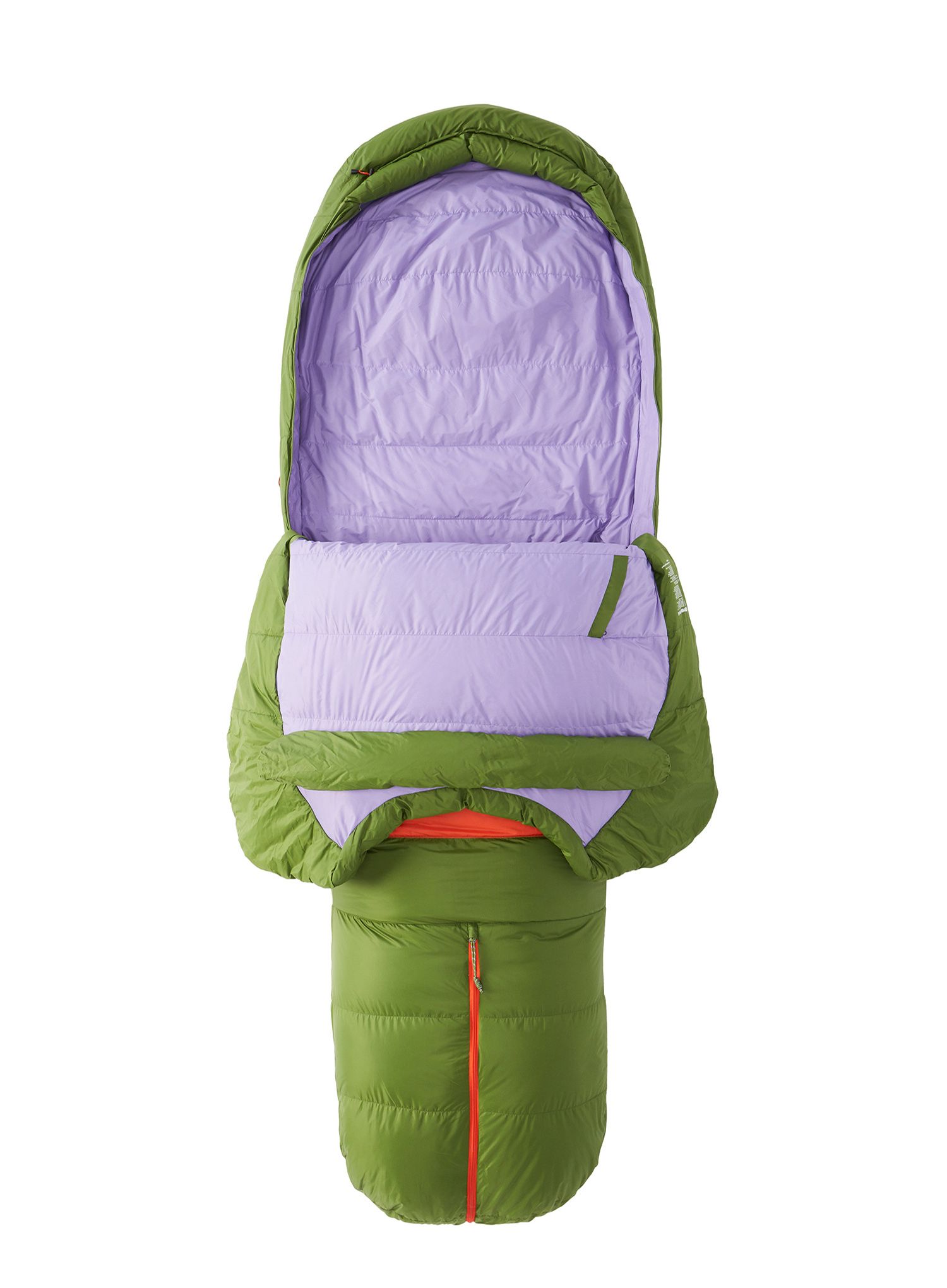 Дамски пухен спален чувал Marmot Angel Fire (168 cm) - foliage/paisley purple
