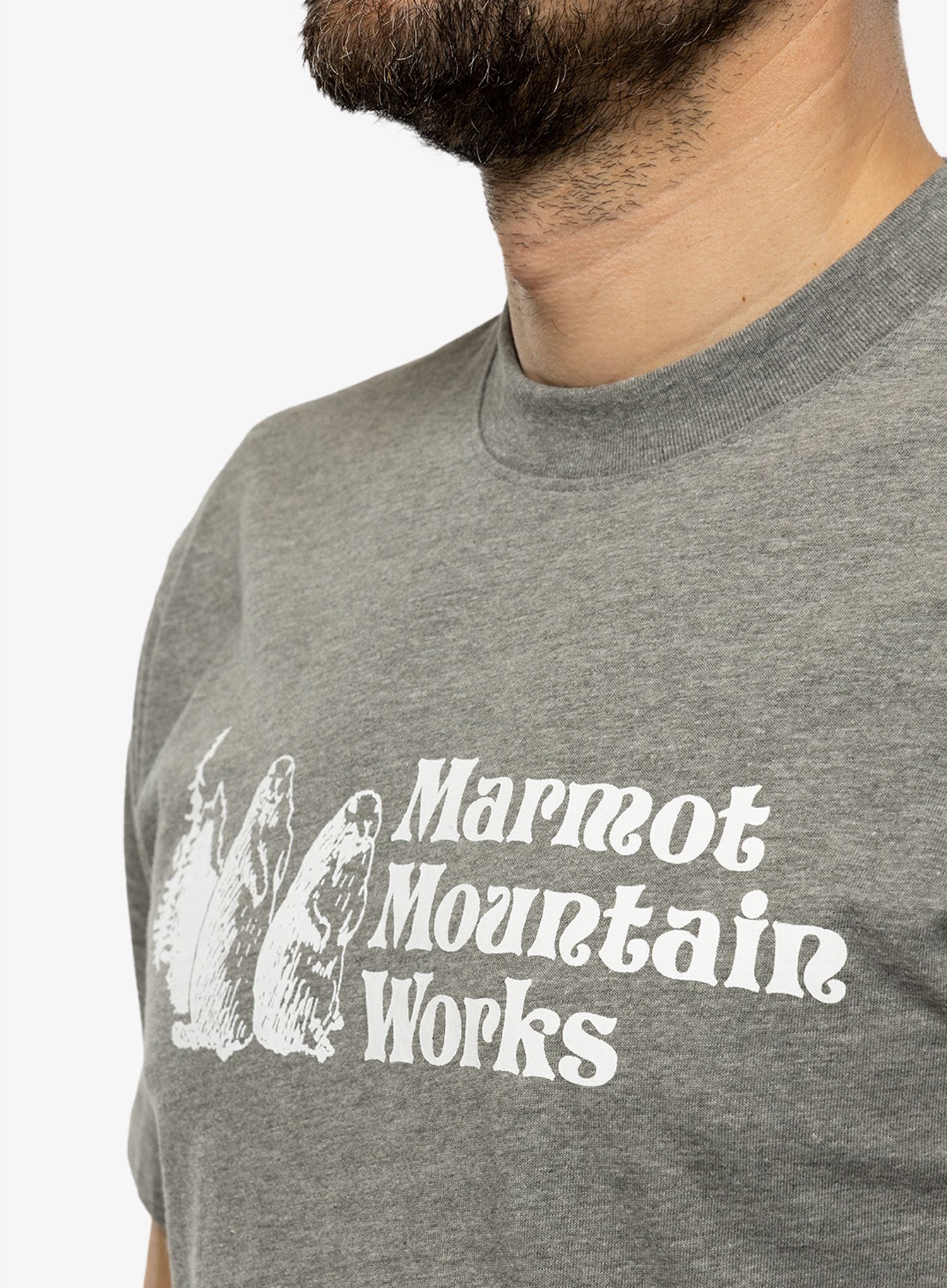 Тениска с щампа Marmot MMW Heavyweight Tee SS - charcoal heather