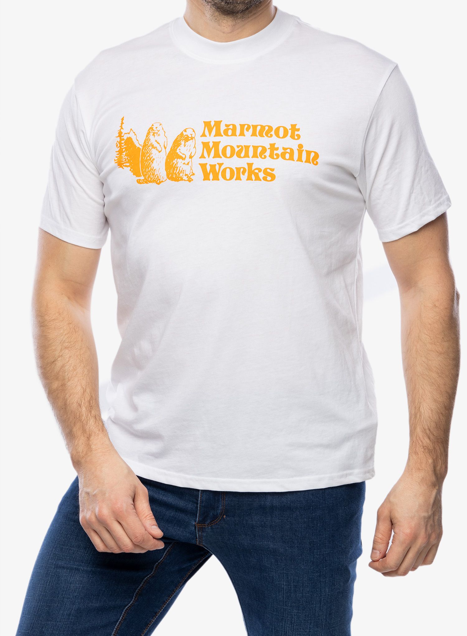 Тениска с щампа Marmot MMW Tee S/S - white