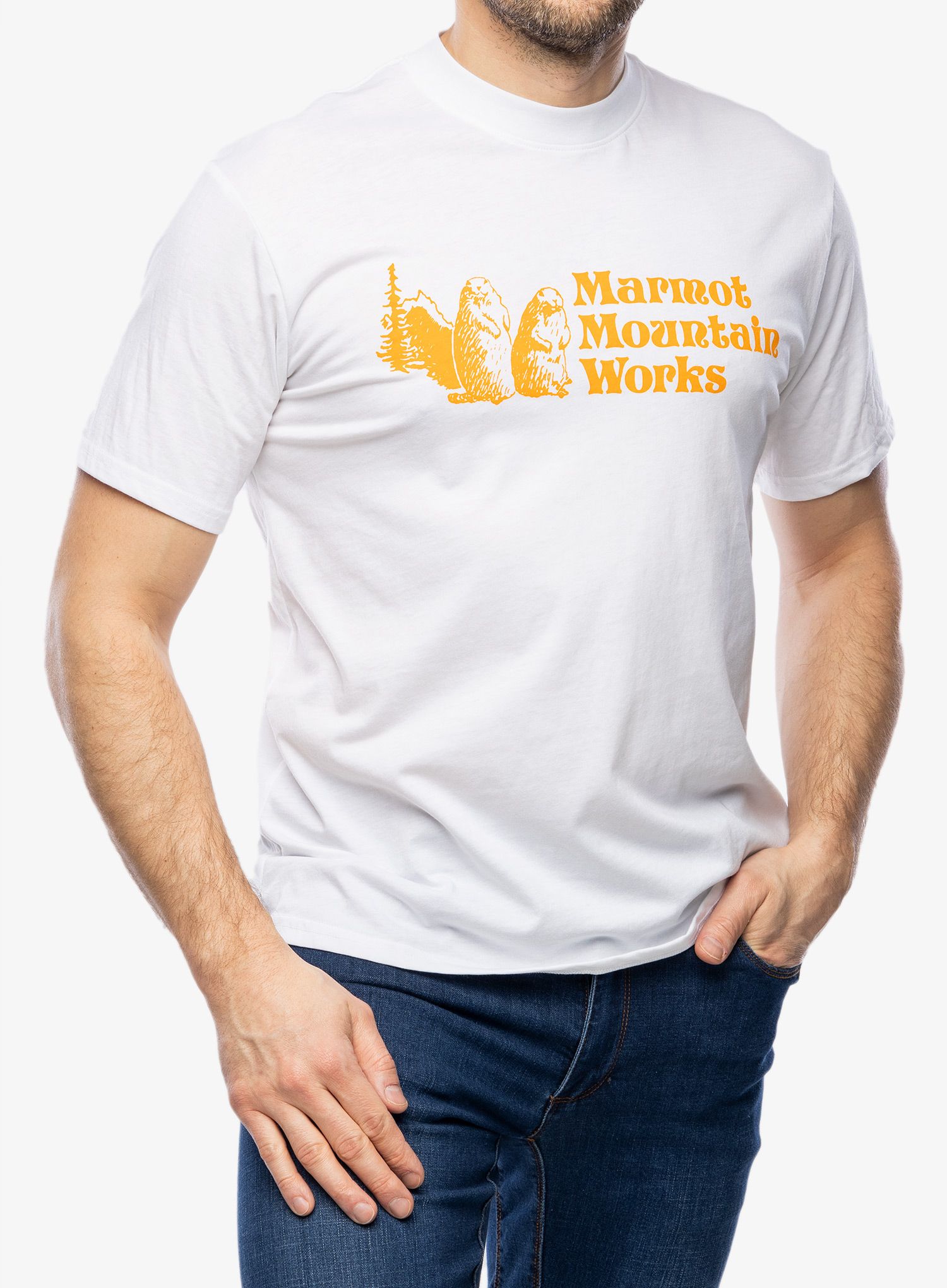 Тениска с щампа Marmot MMW Tee S/S - white