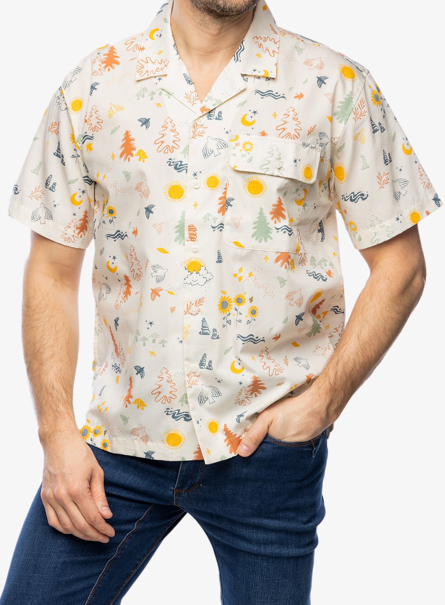 Риза Marmot Muir Camp Novelty S/S - papyrus trail mix