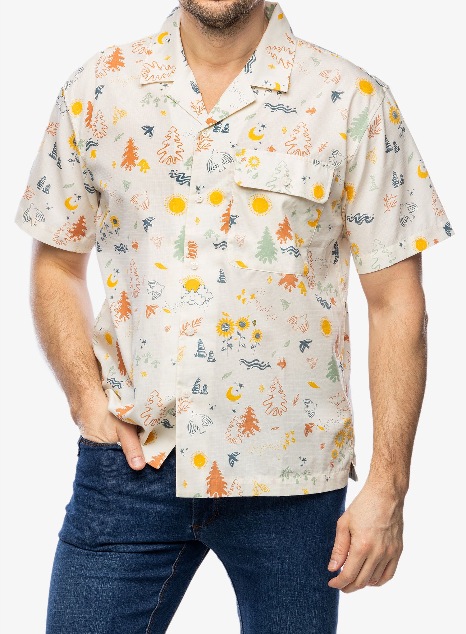 Риза Marmot Muir Camp Novelty S/S - papyrus trail mix