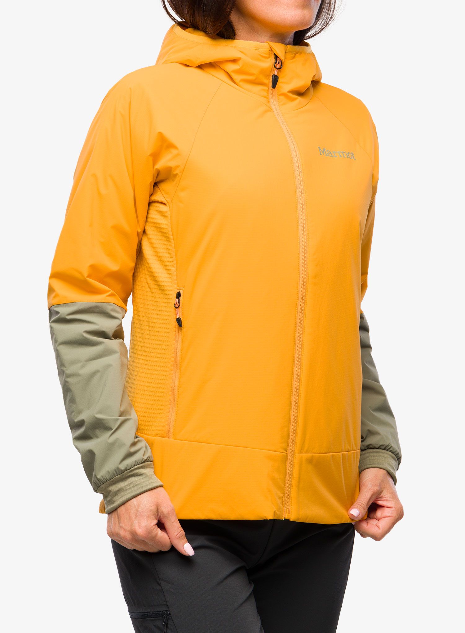 Дамско хибридно яке Marmot Novus LT Hybrid Hoody - golden sun/vetiver