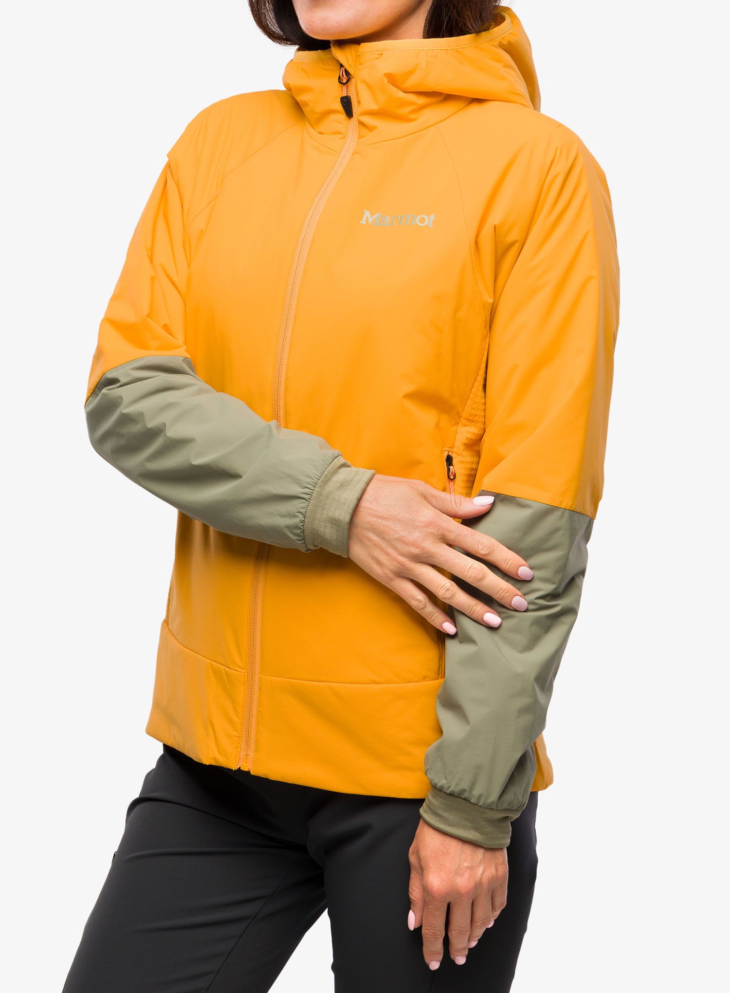 Дамско хибридно яке Marmot Novus LT Hybrid Hoody - golden sun/vetiver