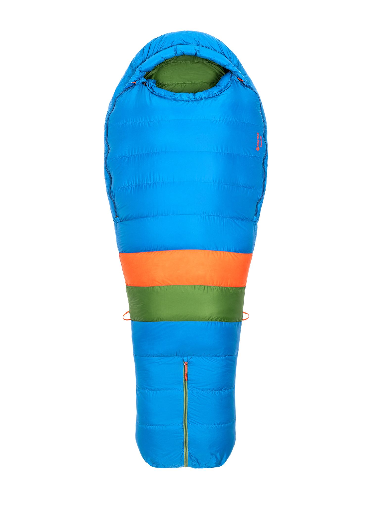 Пухен спален чувал Marmot Sawtooth (183 cm) - dark azure/foliage