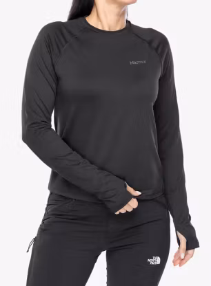 Дамски суичър без качулка Marmot Windridge LS - black
