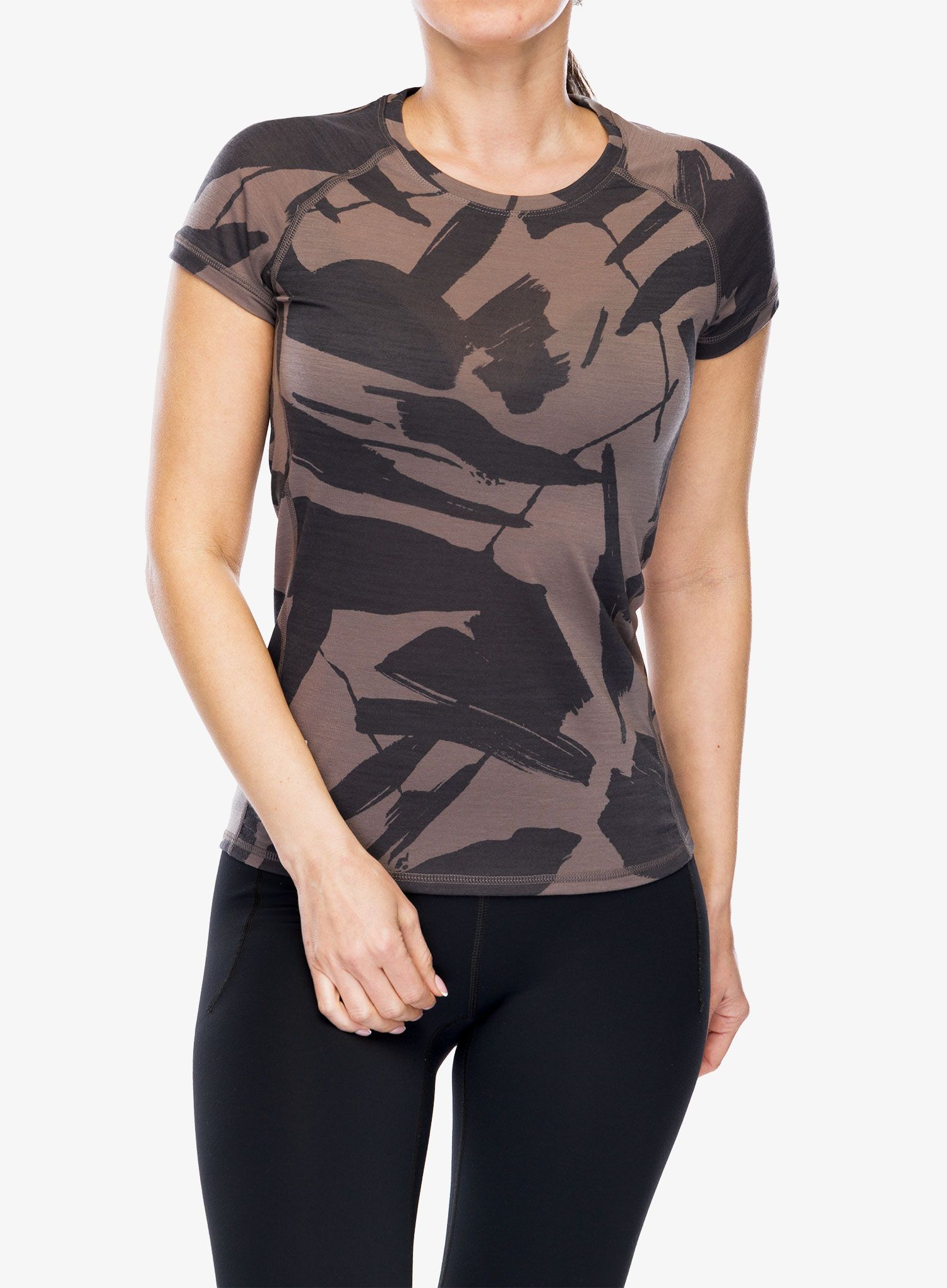 Дамска термоактивна тениска Mons Royale Bella Tech Tee - shale/fragments