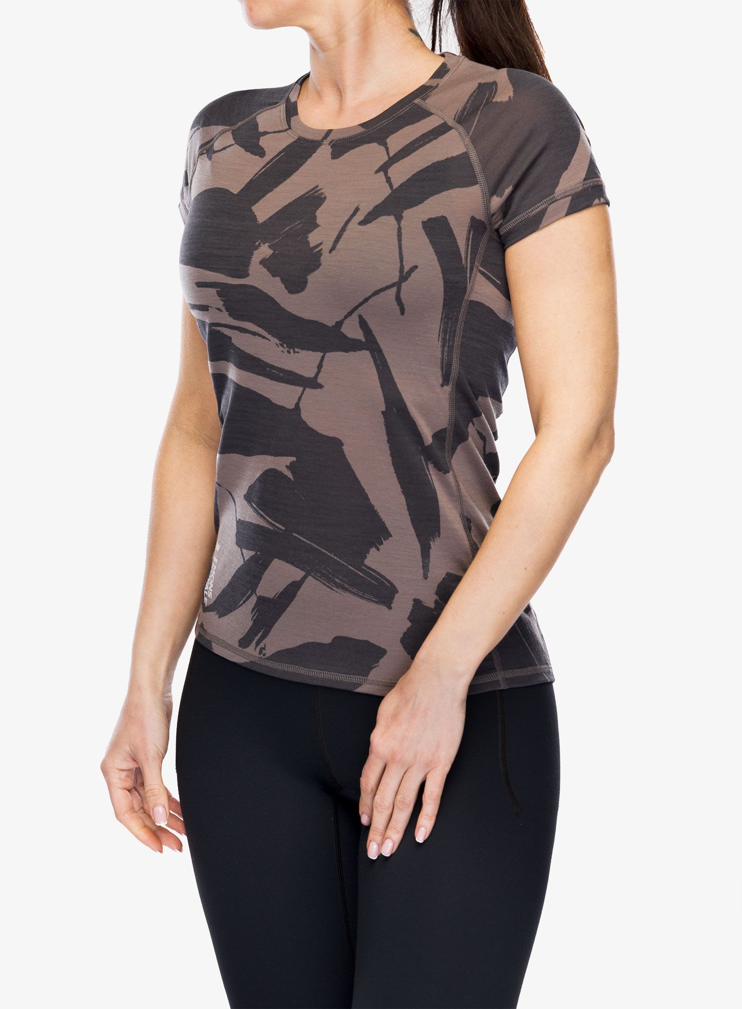 Дамска термоактивна тениска Mons Royale Bella Tech Tee - shale/fragments