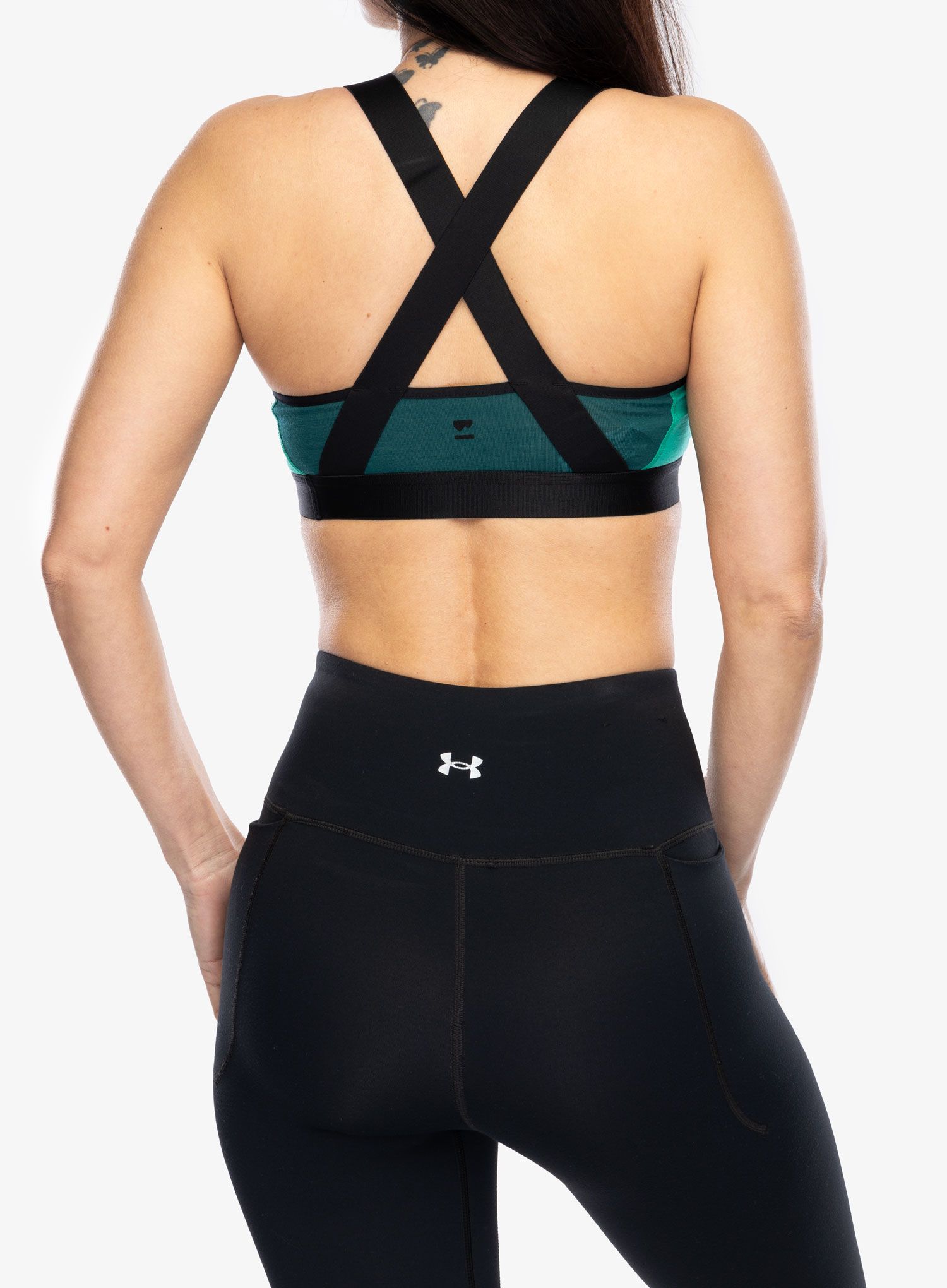 Спортно бюстие Mons Royale Stella X-Back Bra - evergreen/pop green