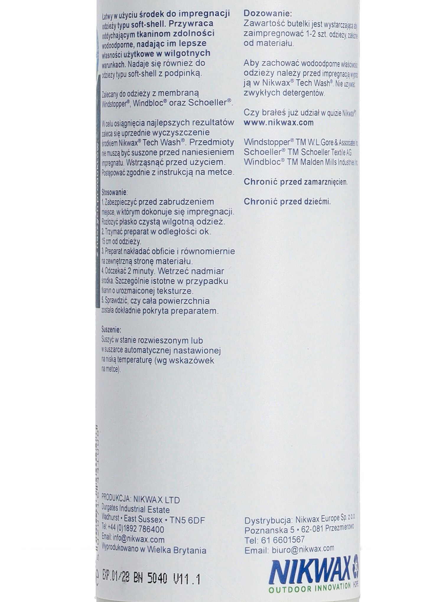 Импрегнатор за облекло Nikwax Softshell Proof Spray 300ml
