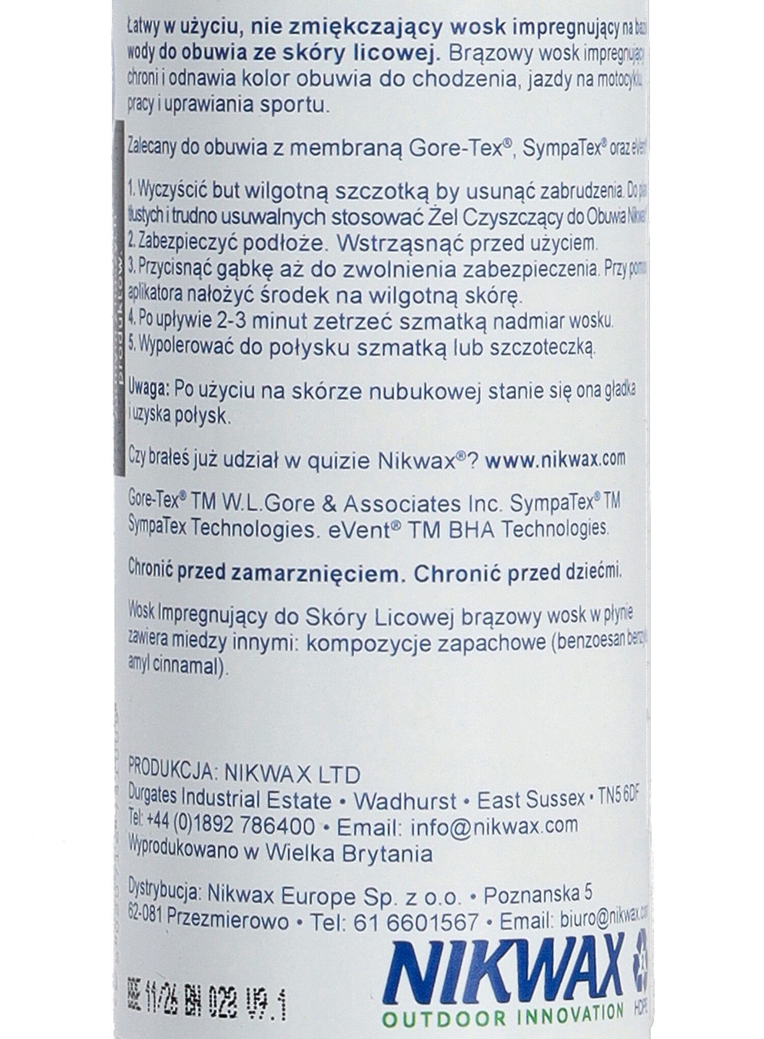 Восък за обувки Nikwax WP Wax For Leather 125 ml - brown