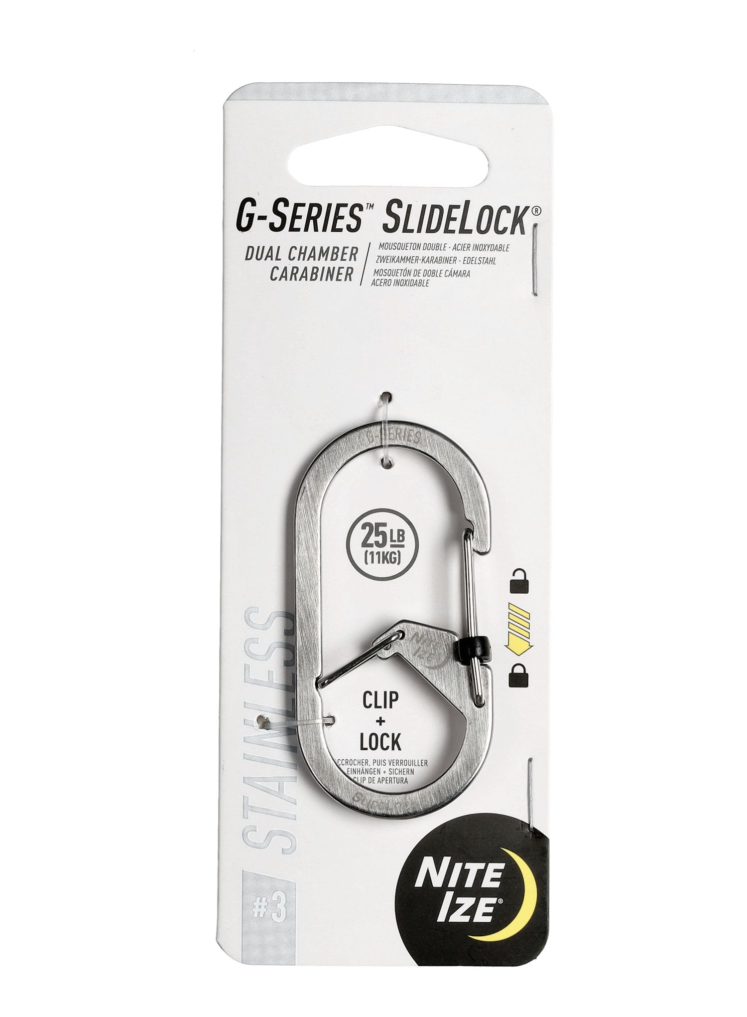 Карабинер Nite Ize G-Series SlideLock Dual Chamber Carabiner 3 - stainless steel