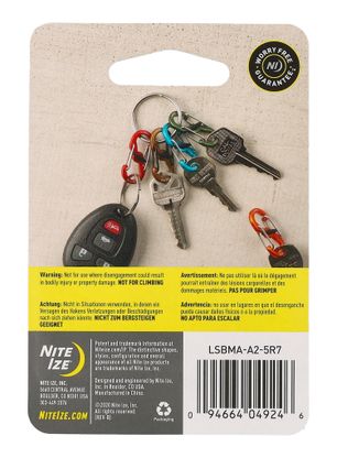 Карабинер за ключове Nite Ize S-Biner MicroLock Aluminum - 5 Pack - assorted