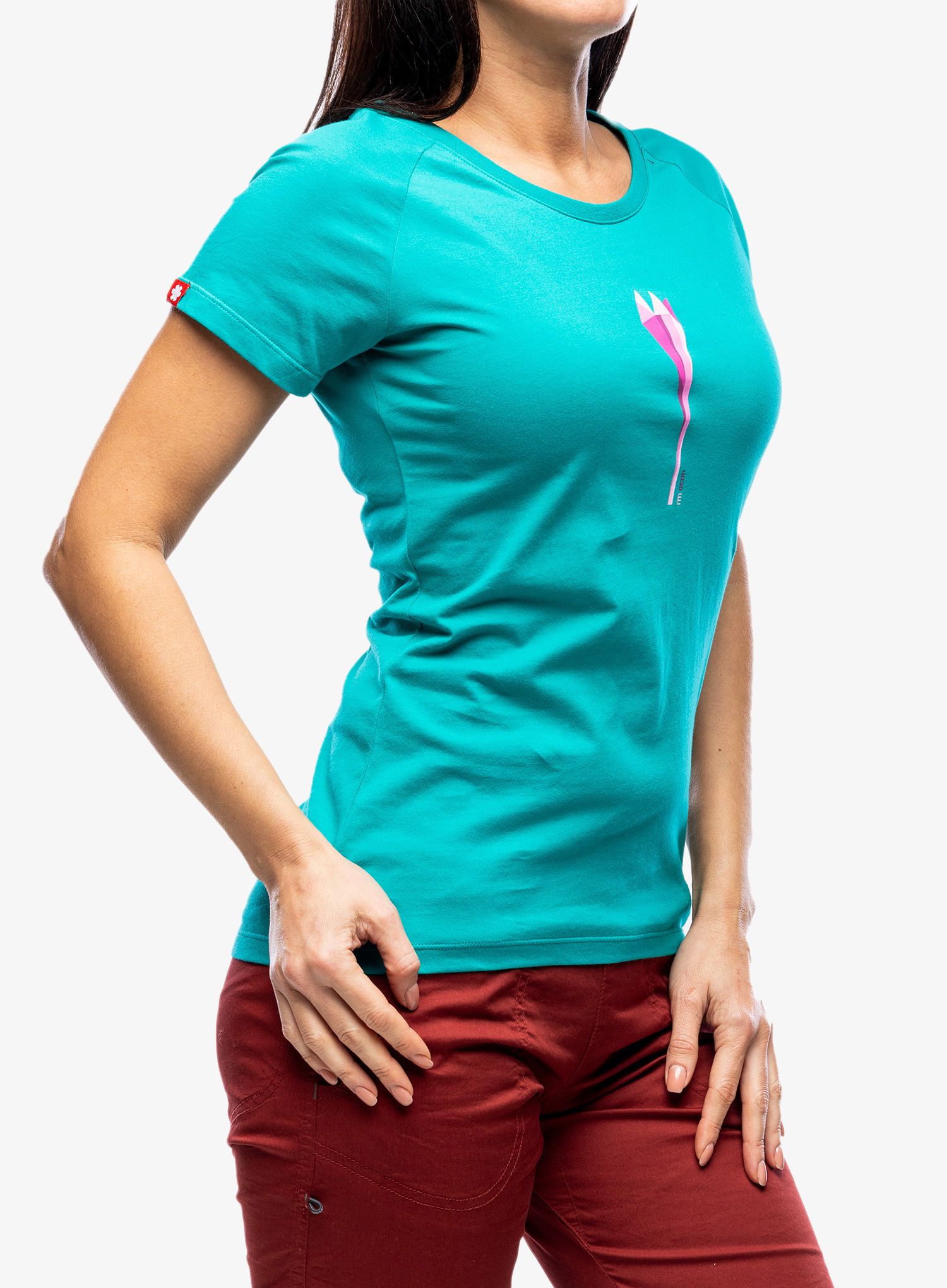 Дамска тениска Ocun Raglan T - cubism flower peacock blue