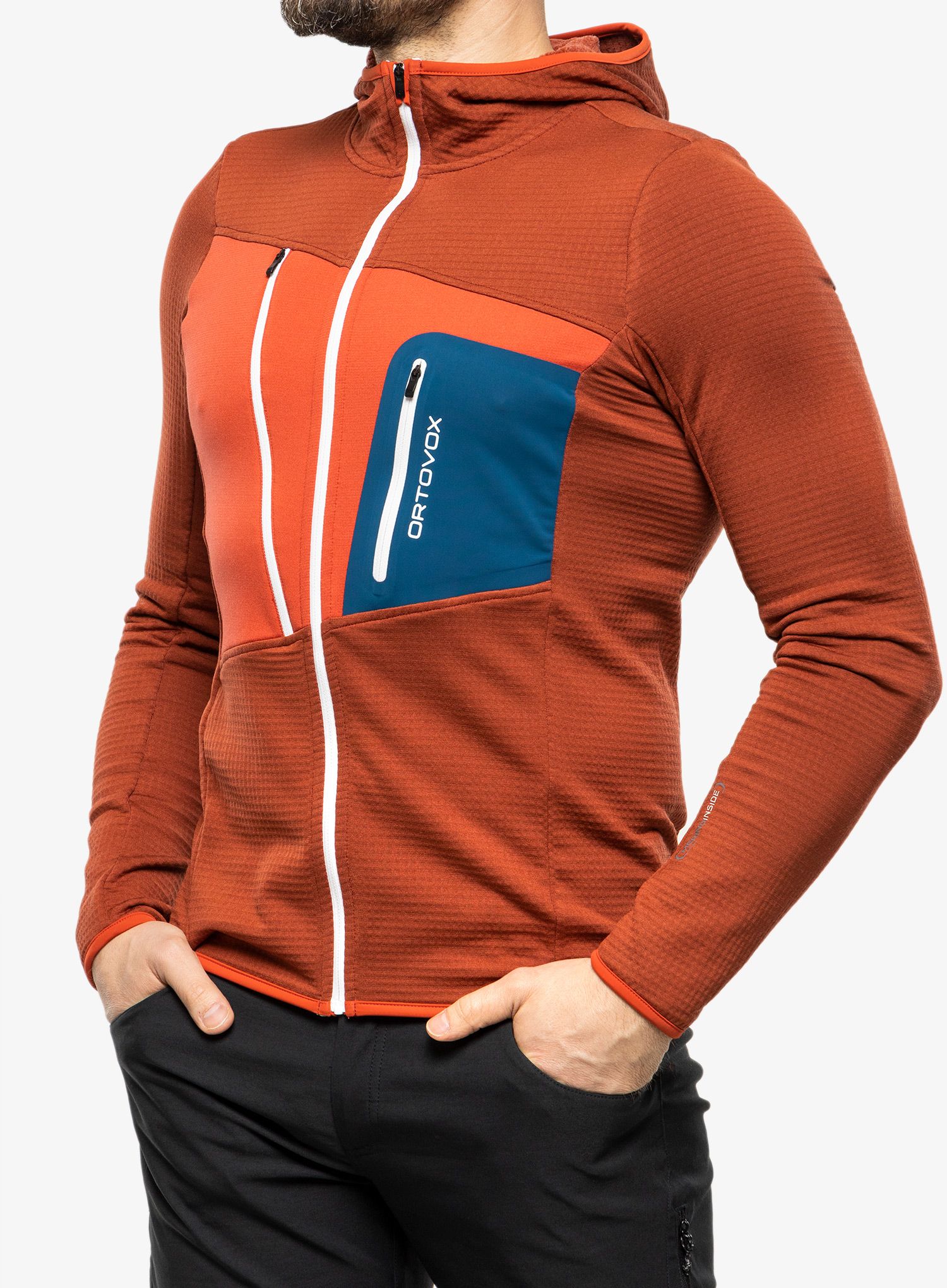 Суичър Ortovox Fleece Grid Hoody - clay orange