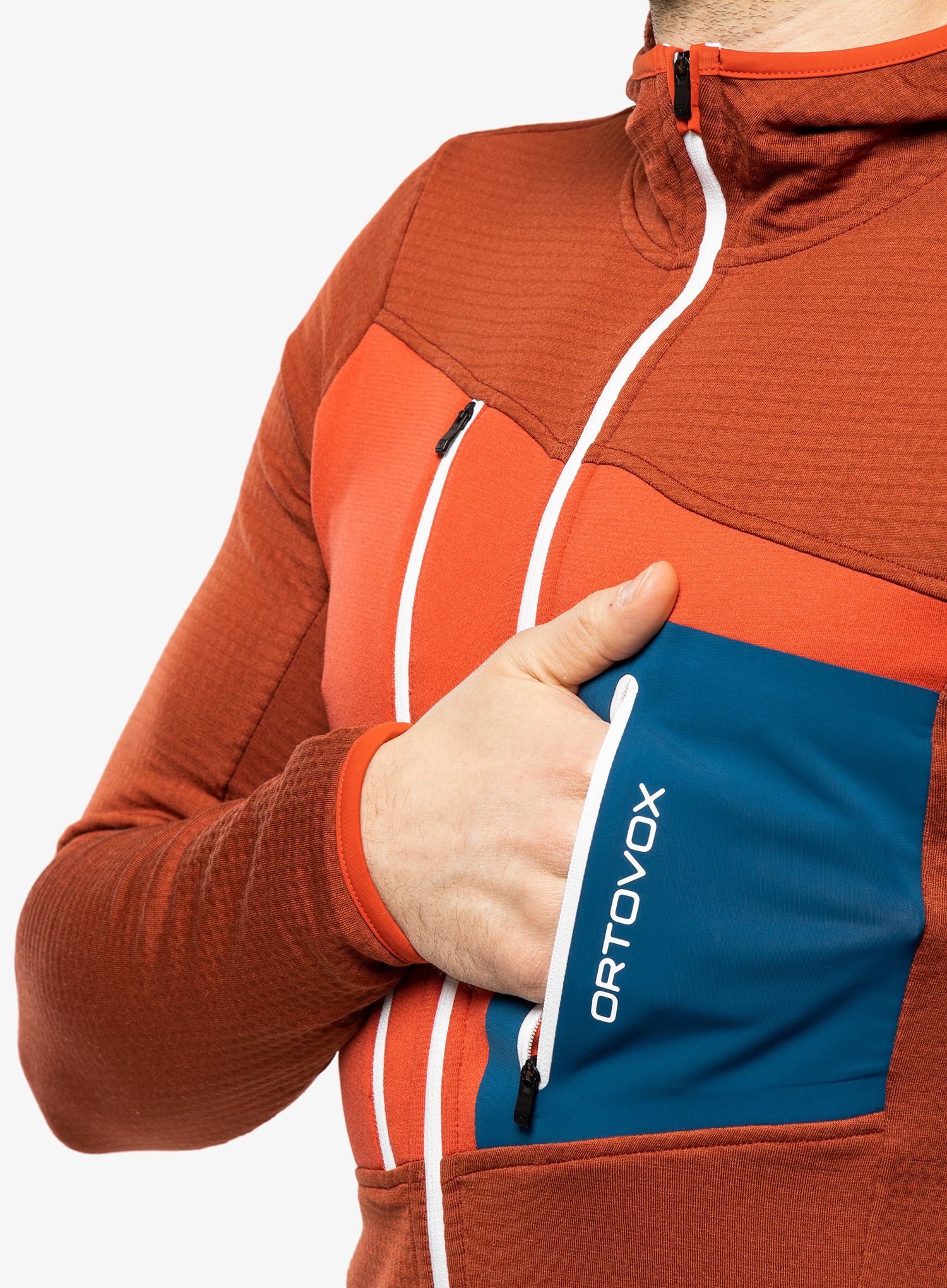 Суичър Ortovox Fleece Grid Hoody - clay orange