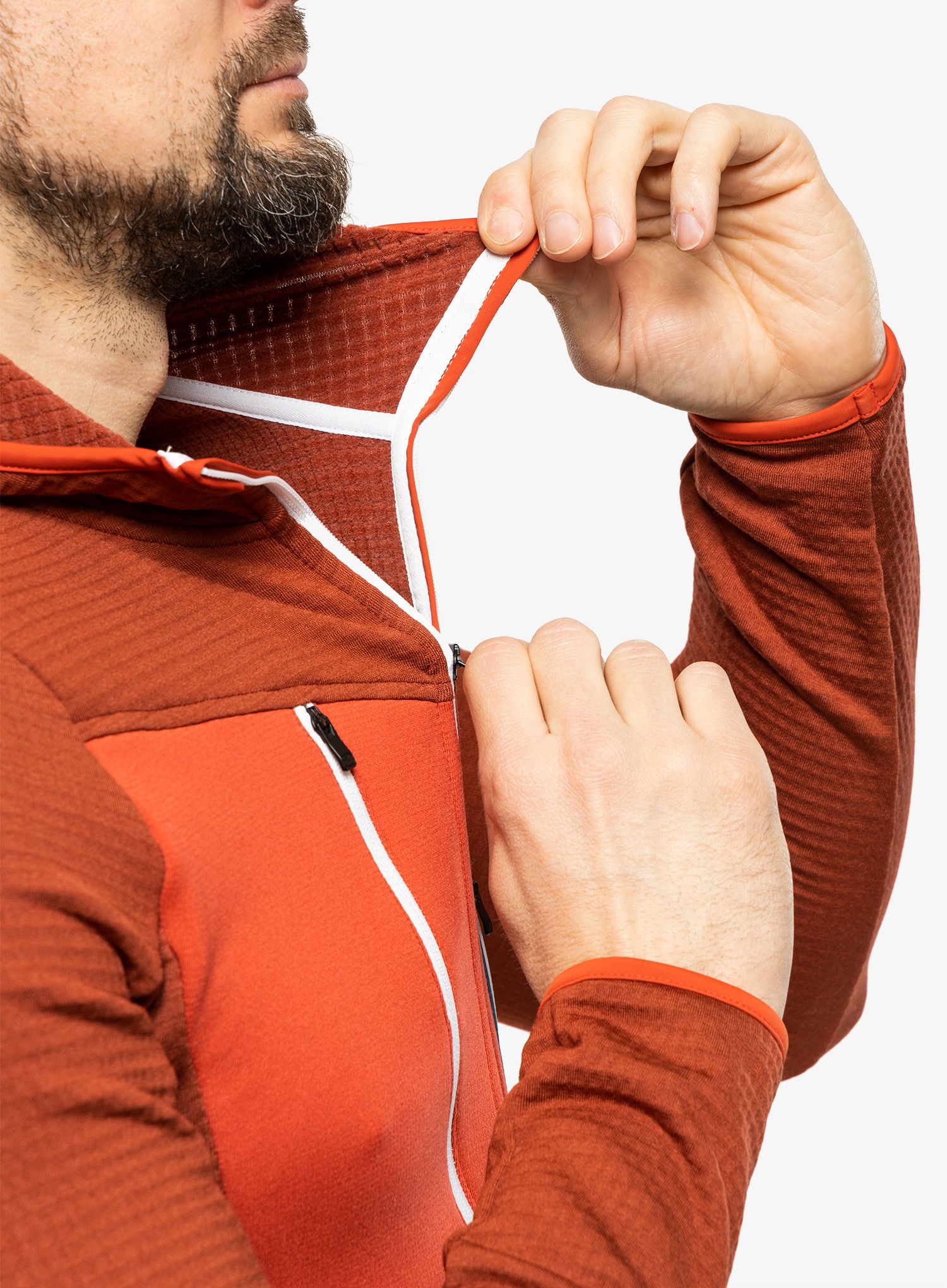 Суичър Ortovox Fleece Grid Hoody - clay orange