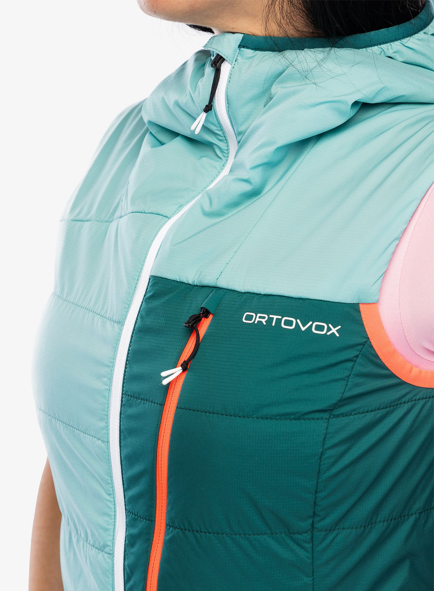 Дамски елек Ortovox Swisswool Piz Duan Vest - ice waterfall