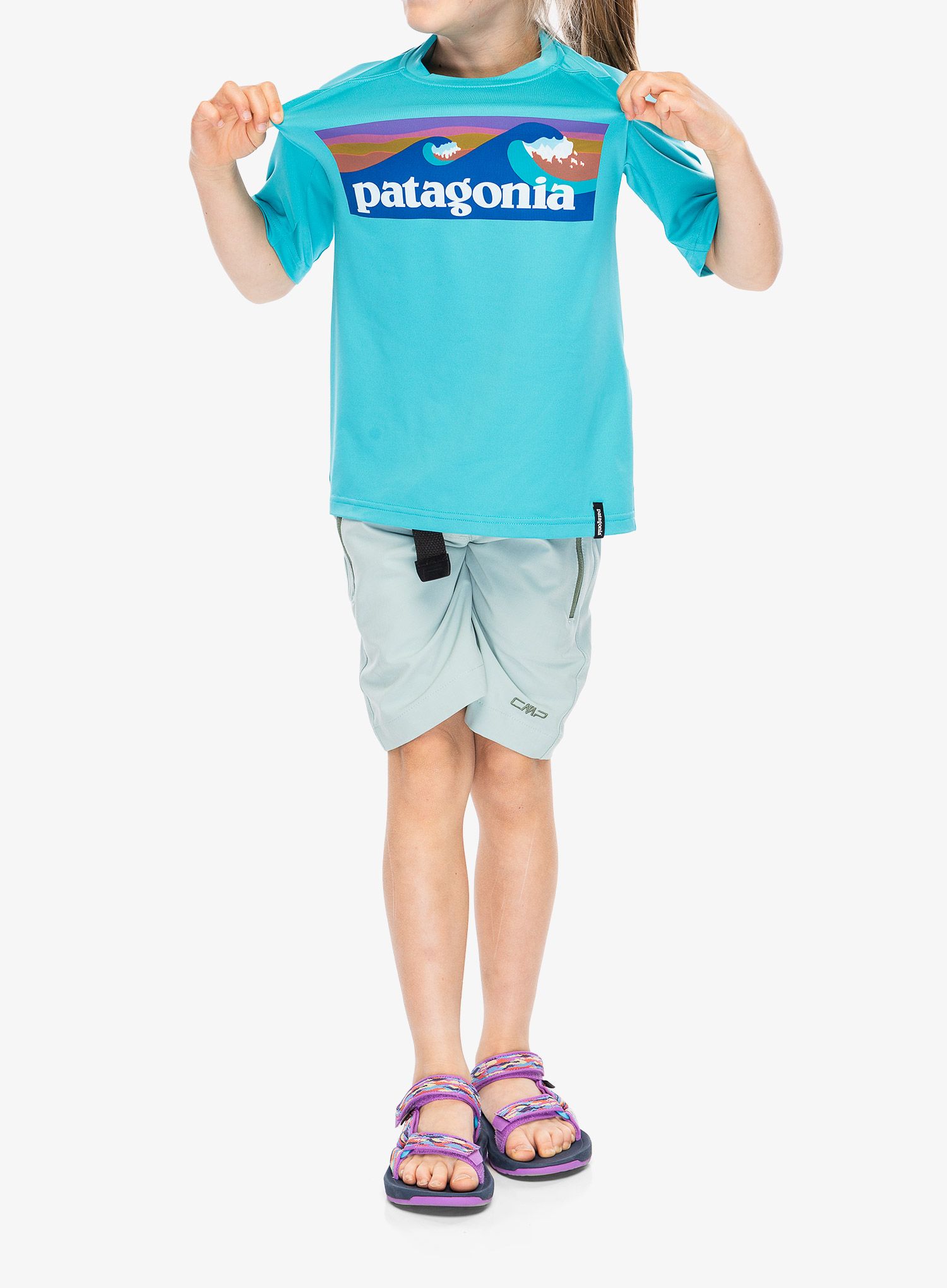 Детска тениска Patagonia Cap SW T-Shirt - boardshort/blue