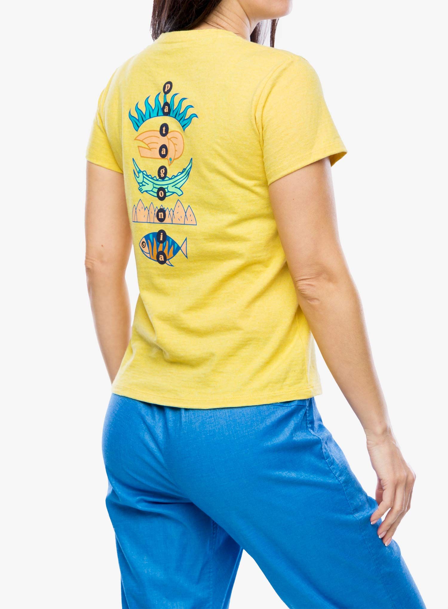 Дамска тениска с щампа Patagonia Fitz Roy Wild Responsibili-Tee - milled yellow