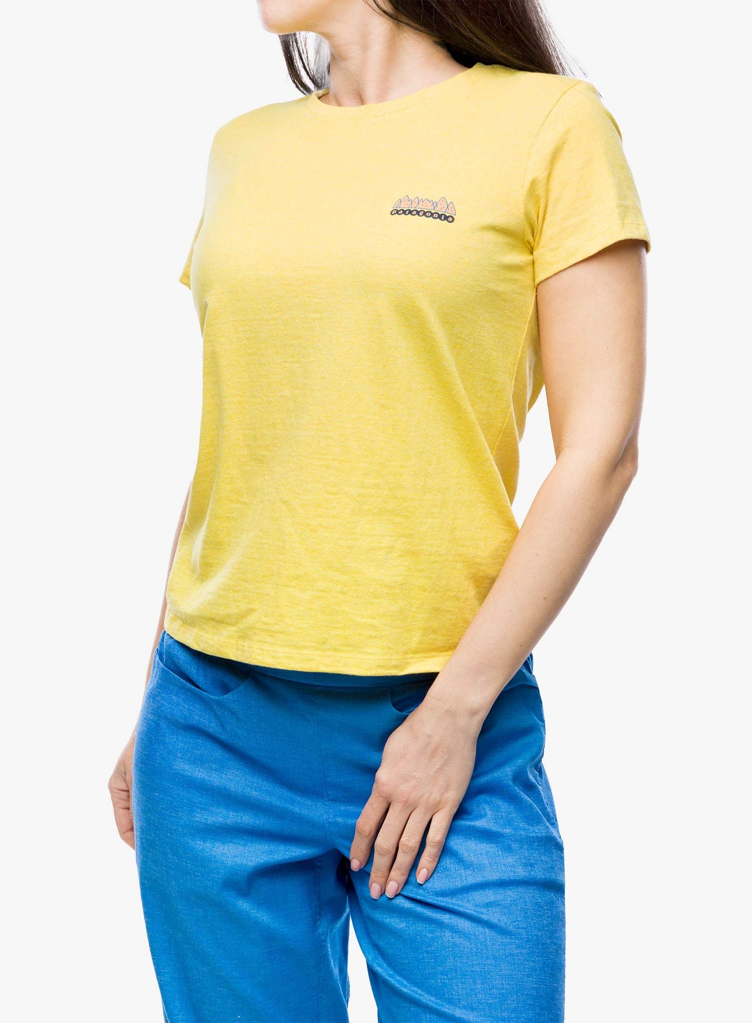 Дамска тениска с щампа Patagonia Fitz Roy Wild Responsibili-Tee - milled yellow