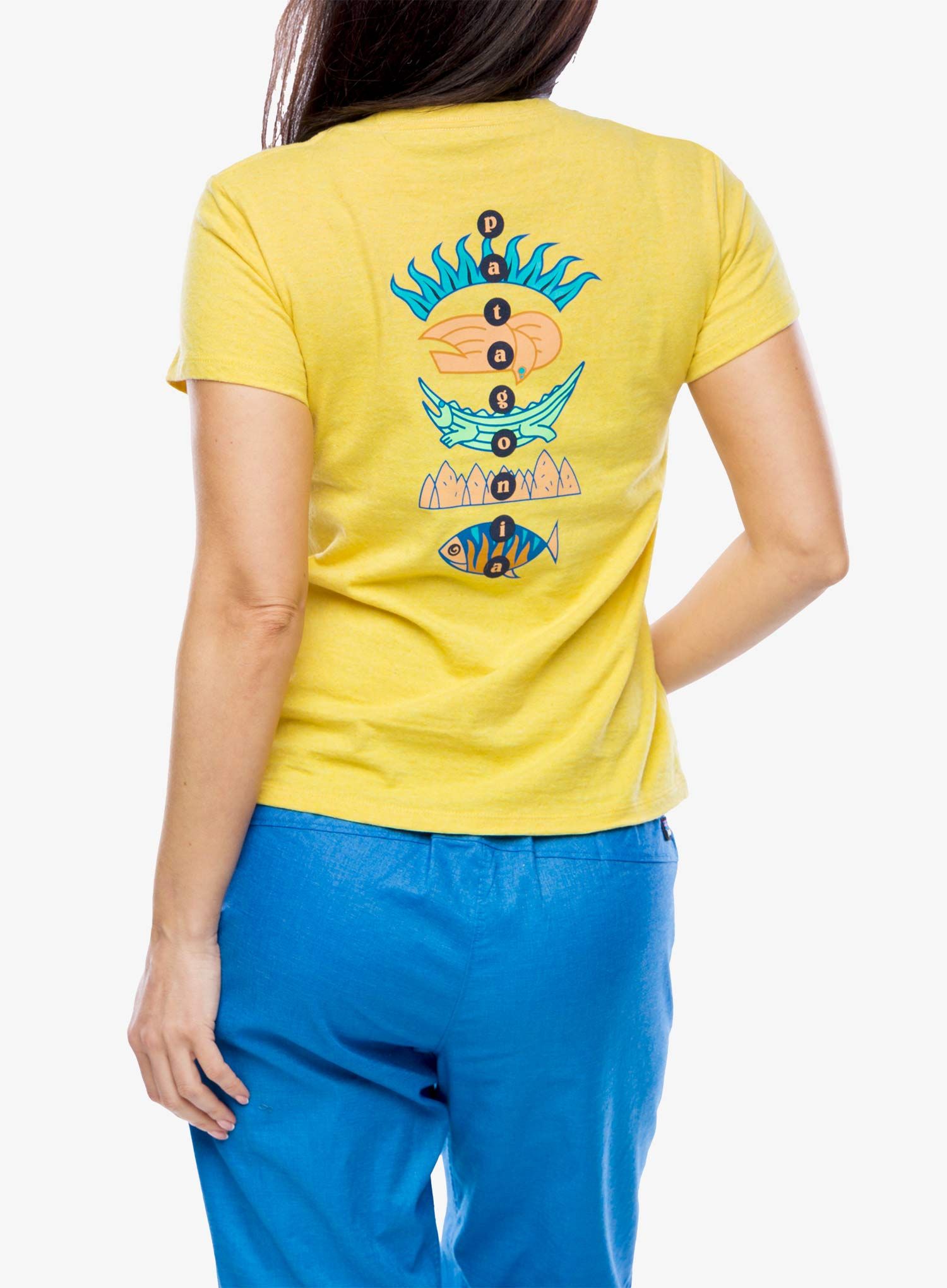 Дамска тениска с щампа Patagonia Fitz Roy Wild Responsibili-Tee - milled yellow