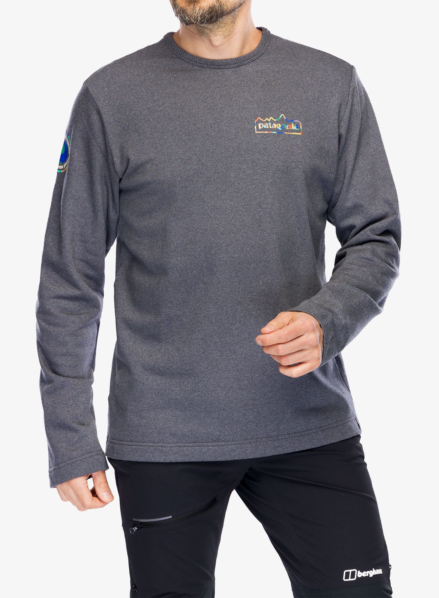 Суичър без качулка Patagonia LW Unity Fitz Wildrise Crew - ink black