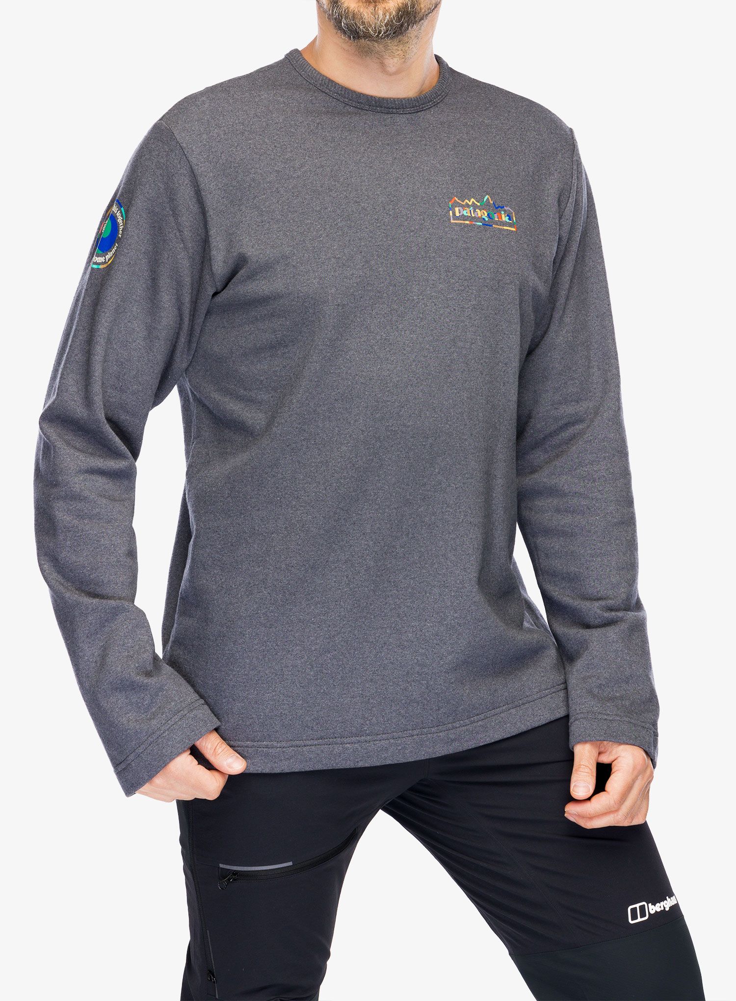 Суичър без качулка Patagonia LW Unity Fitz Wildrise Crew - ink black