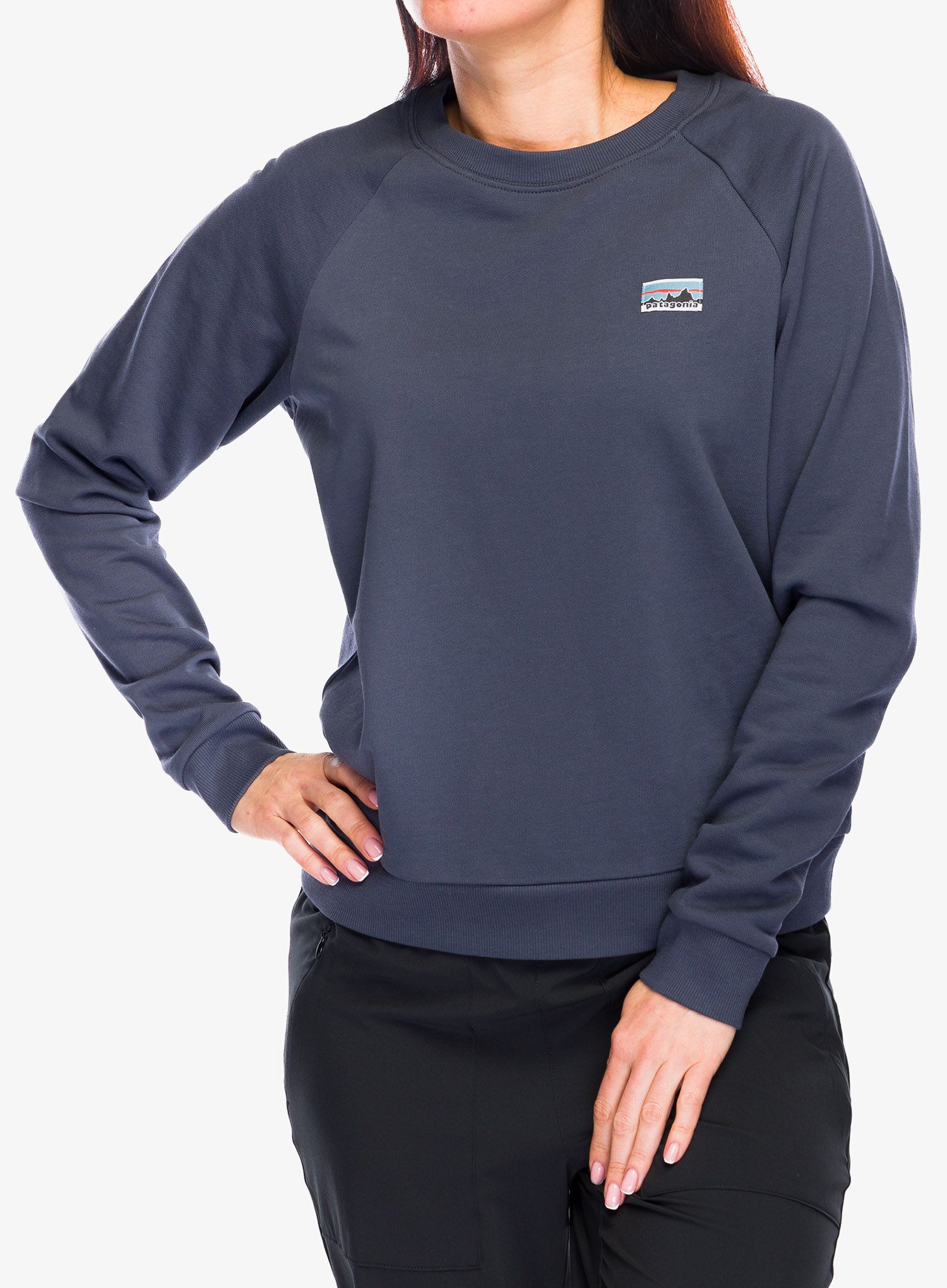 Дамски суичър без качулка Patagonia Regenerative Organic Certified Cotton Top - smolder blue
