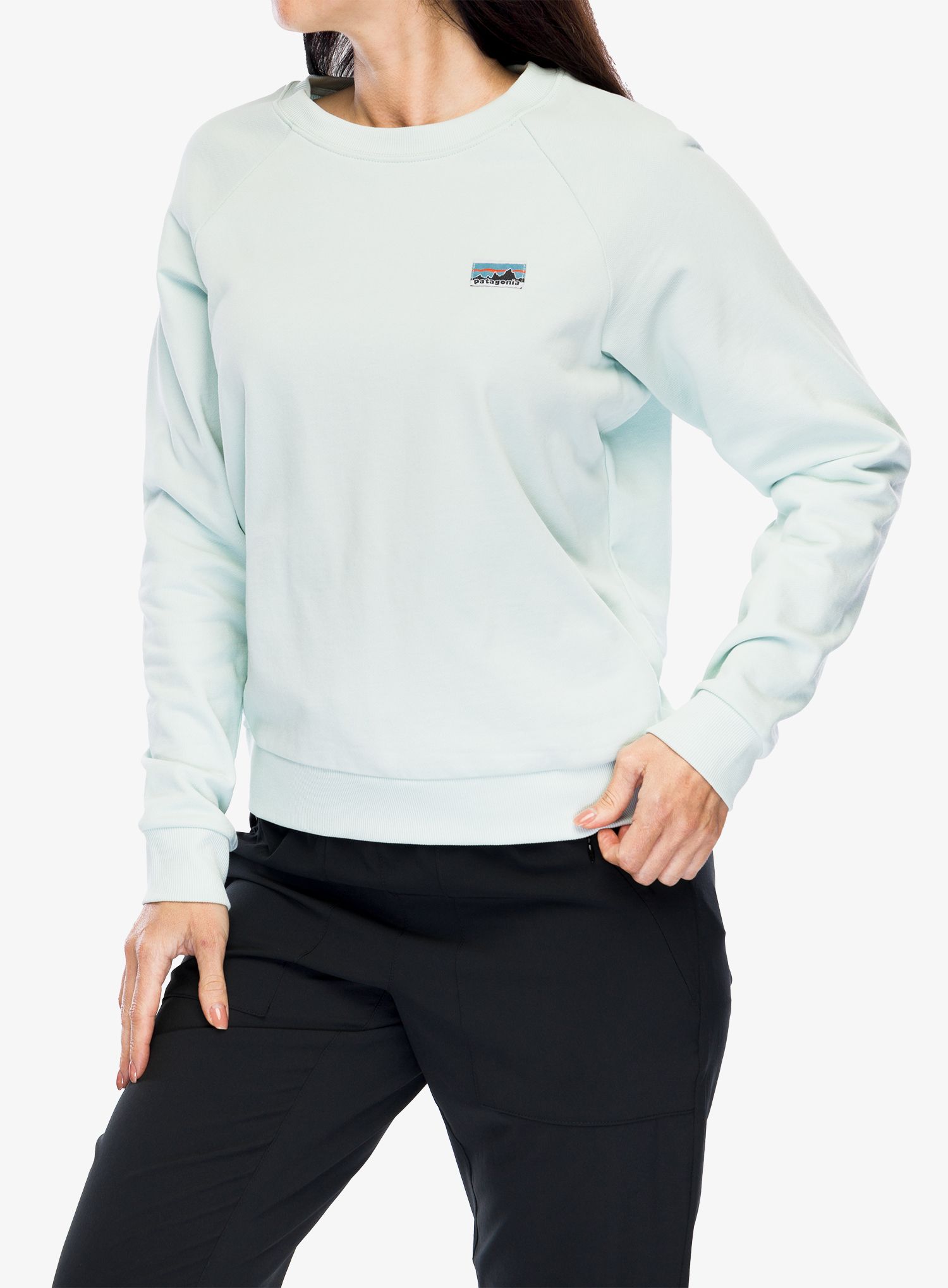 Дамски суичър без качулка Patagonia Regenerative Organic Certified Cotton Top - wispy green