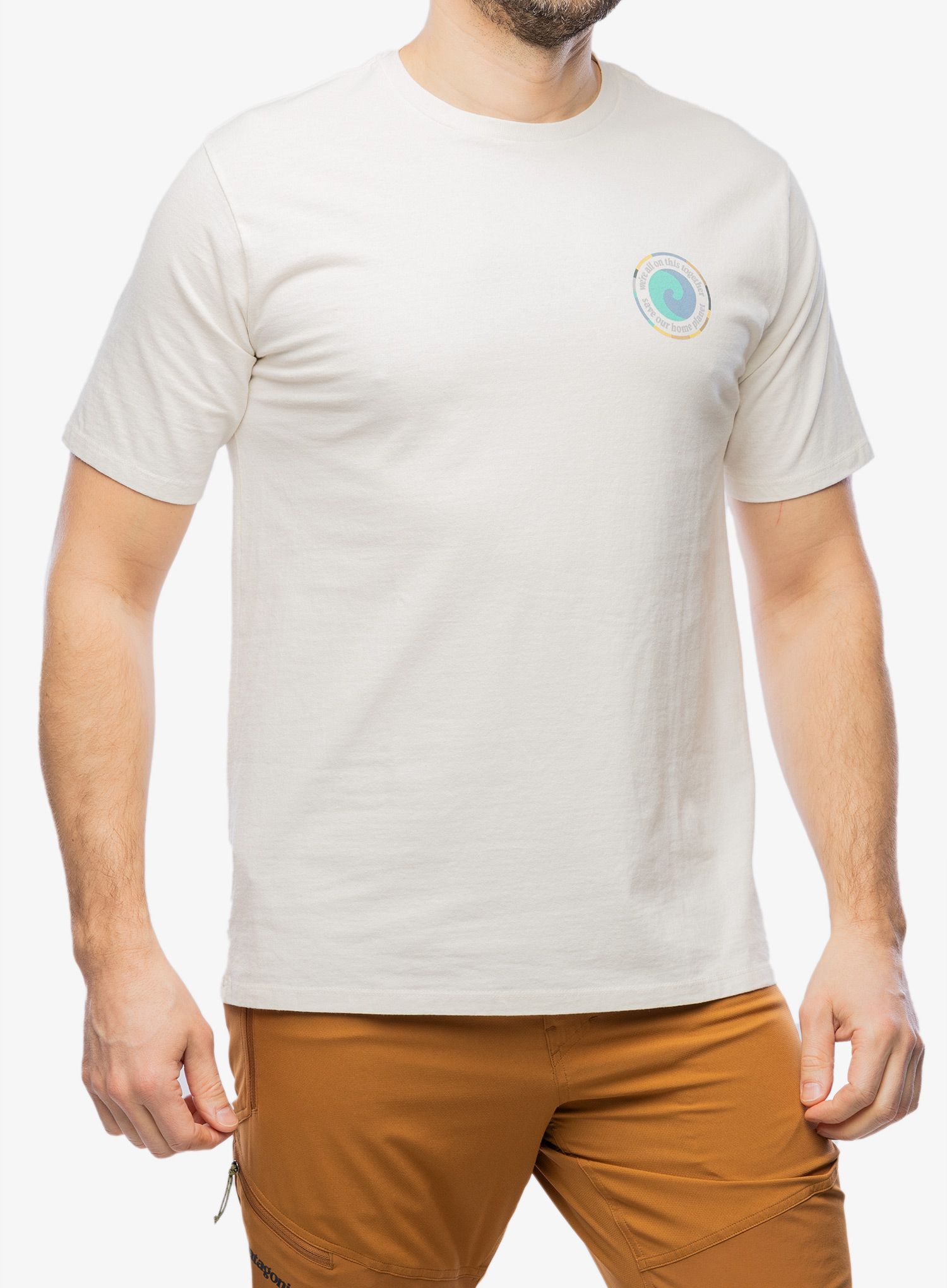 Памучна тениска Patagonia Unity Fitz Responsibili-Tee - birch white