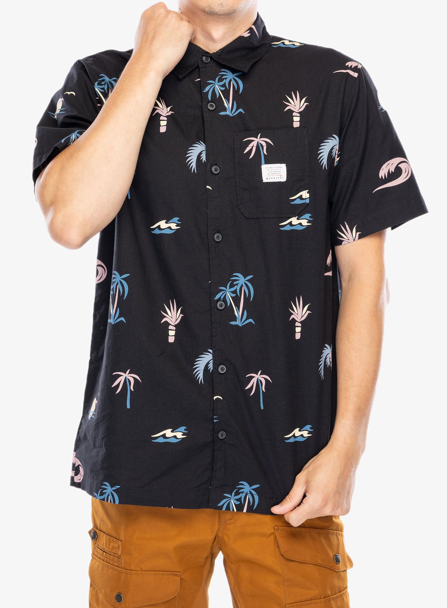 Риза Protest Prtnemto Short Sleeve Shirt - true black