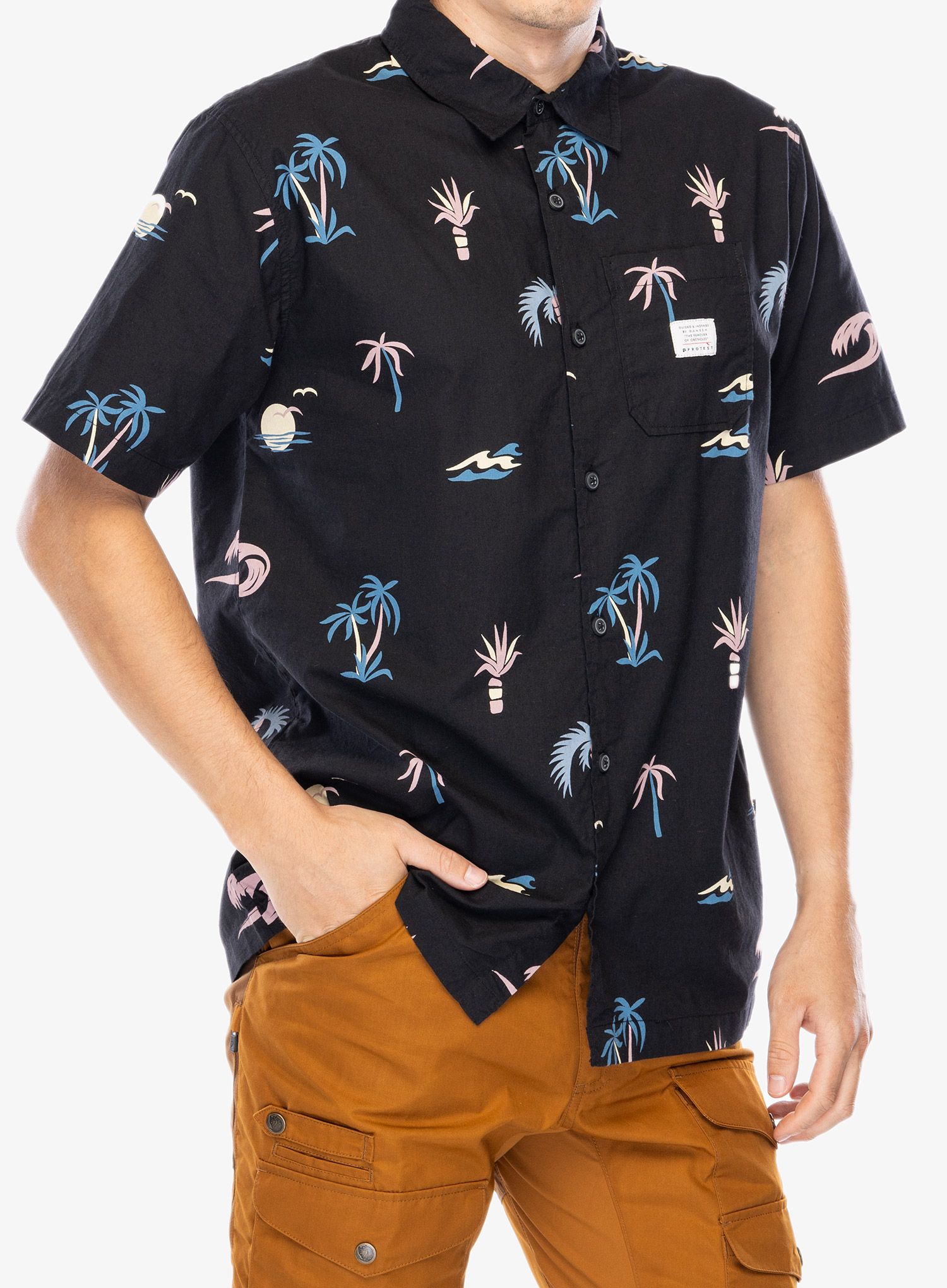 Риза Protest Prtnemto Short Sleeve Shirt - true black