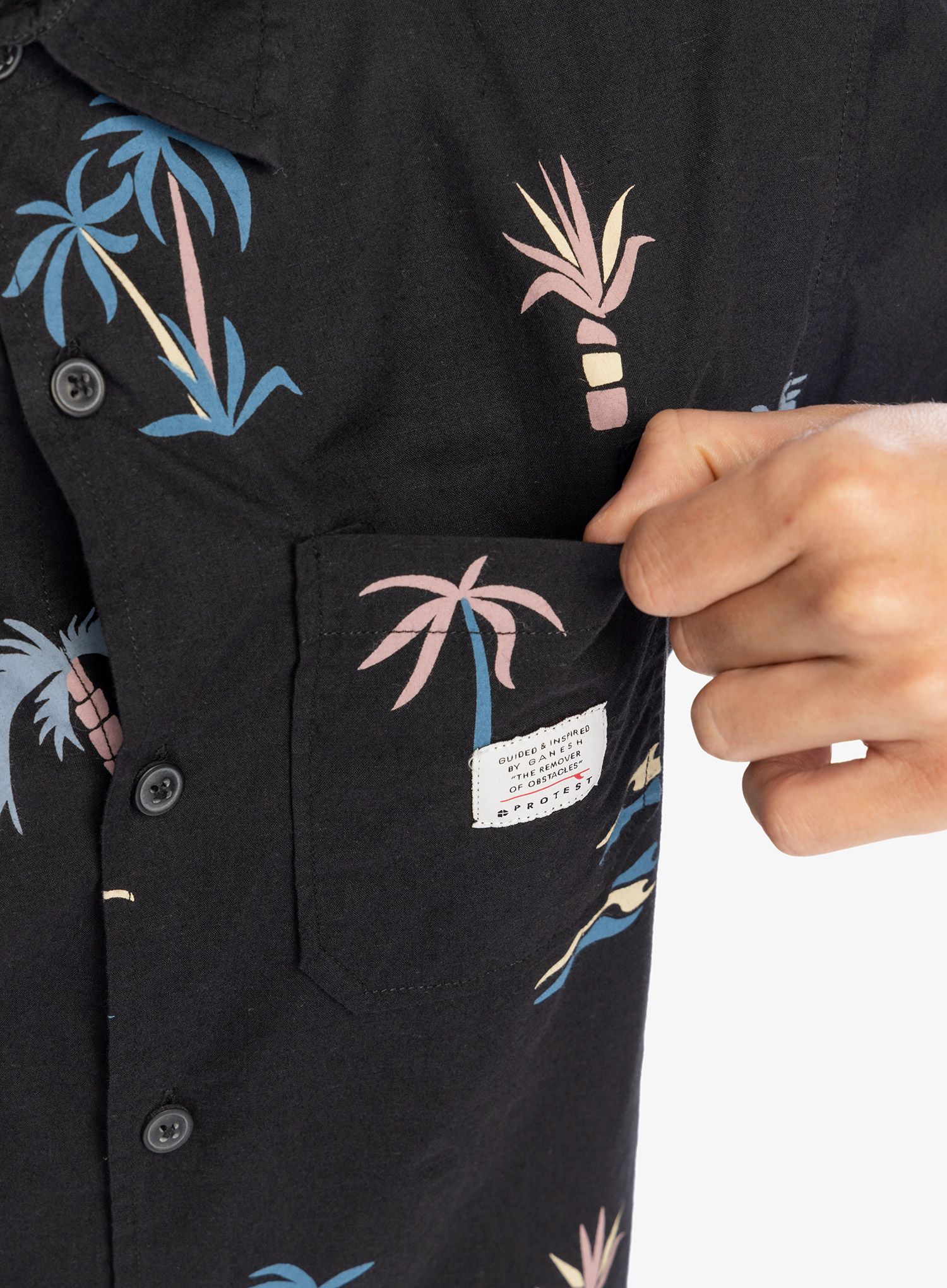 Риза Protest Prtnemto Short Sleeve Shirt - true black